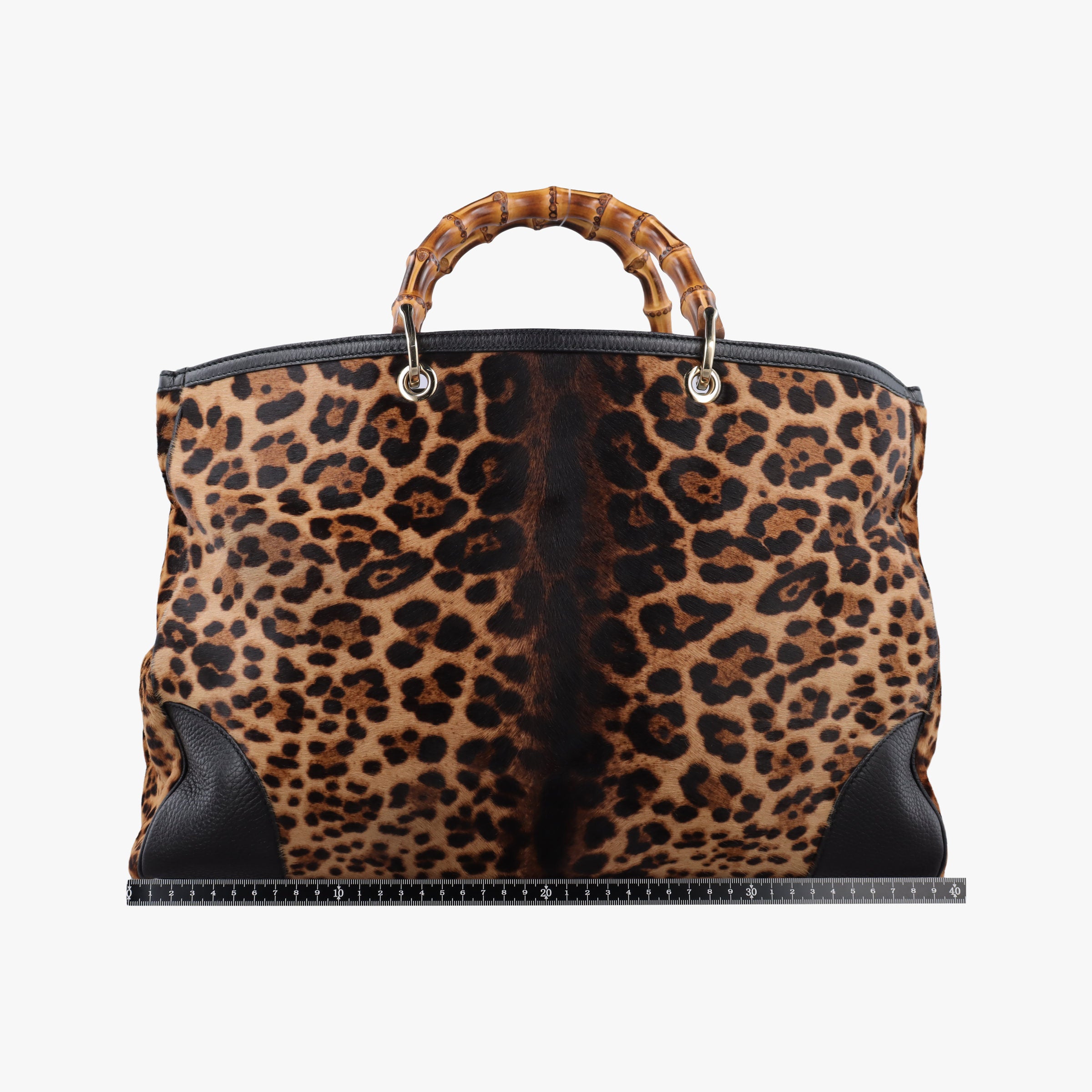 bamboo shopper Leopard Print Brown×Multicolour ponyhair×leather 323658 F014102242バンブーショッパー レオパード ブラウン×マルチカラー ハラコ×レザー 323658 F014102242