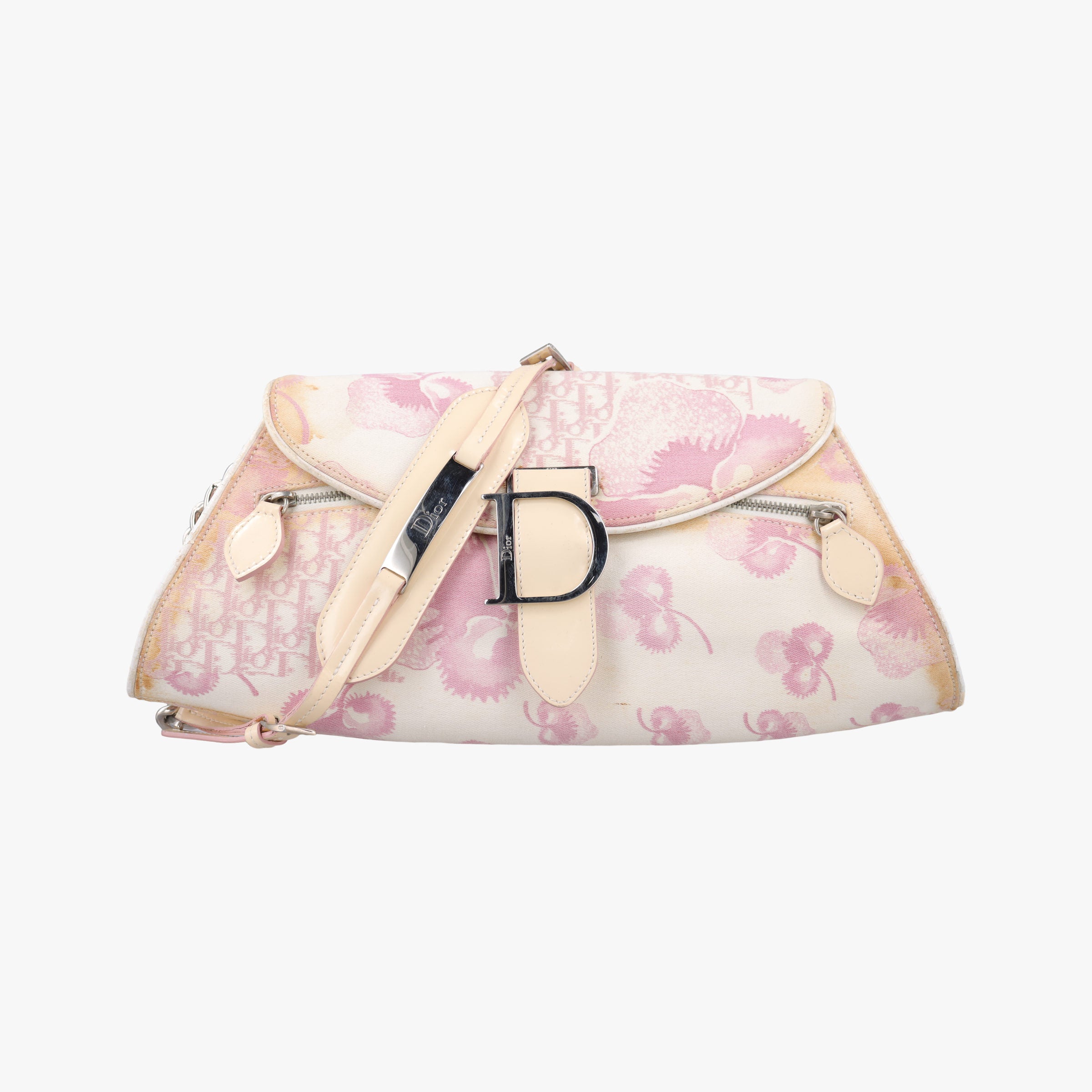 Cherry Blossom Flower Baguette White×Multicolour canvas BO P 1014チェリー ブロッサム フラワー バゲット ホワイト×マルチカラー キャンバス BO P 1014