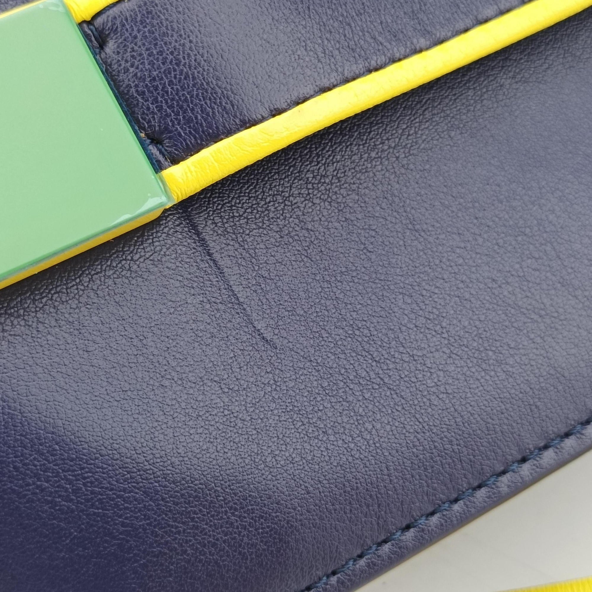 Madame Navy × Yellow × Green Leather BO6Dマダム ネイビー × イエロー × グリーン レザー BO6D