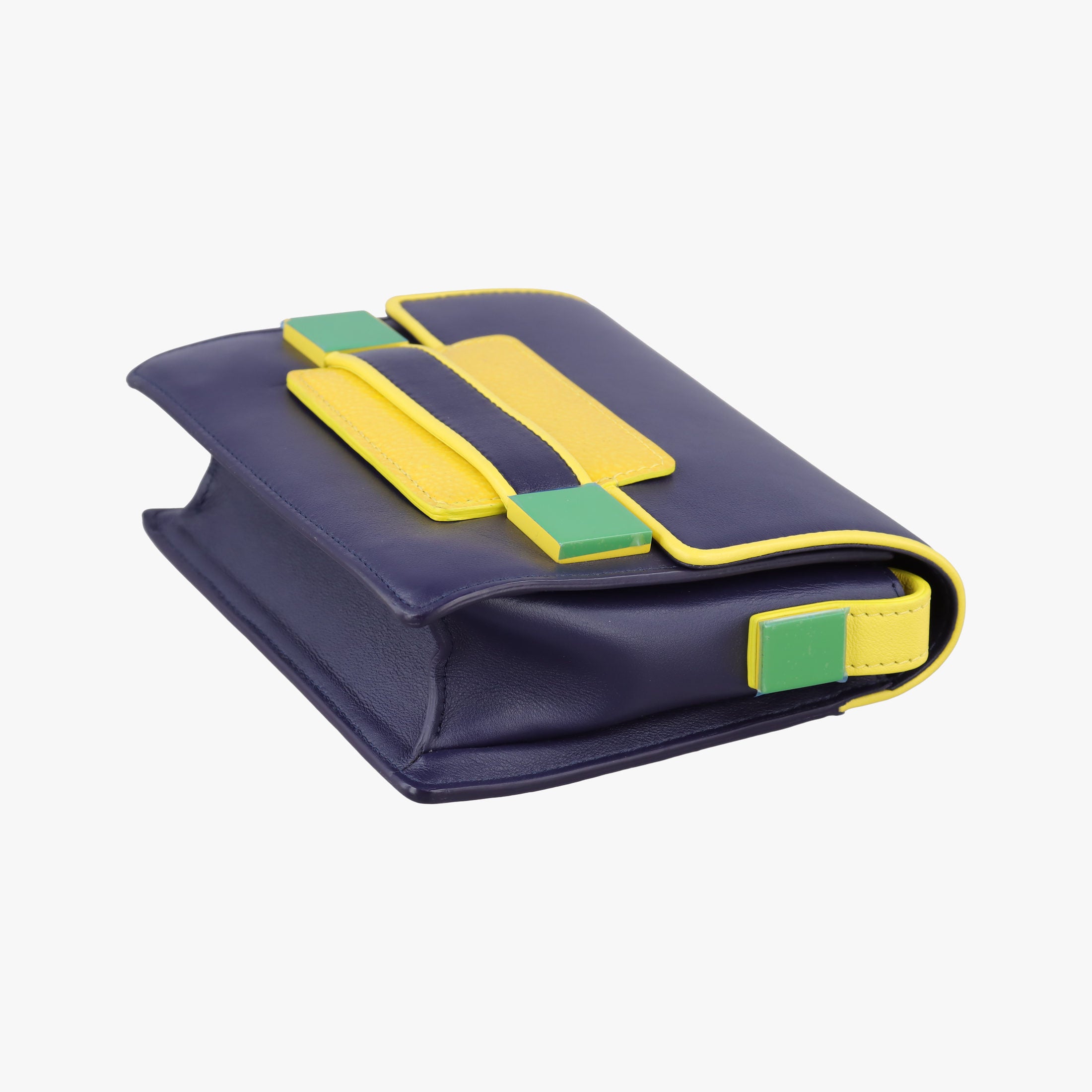 Madame Navy × Yellow × Green Leather BO6Dマダム ネイビー × イエロー × グリーン レザー BO6D