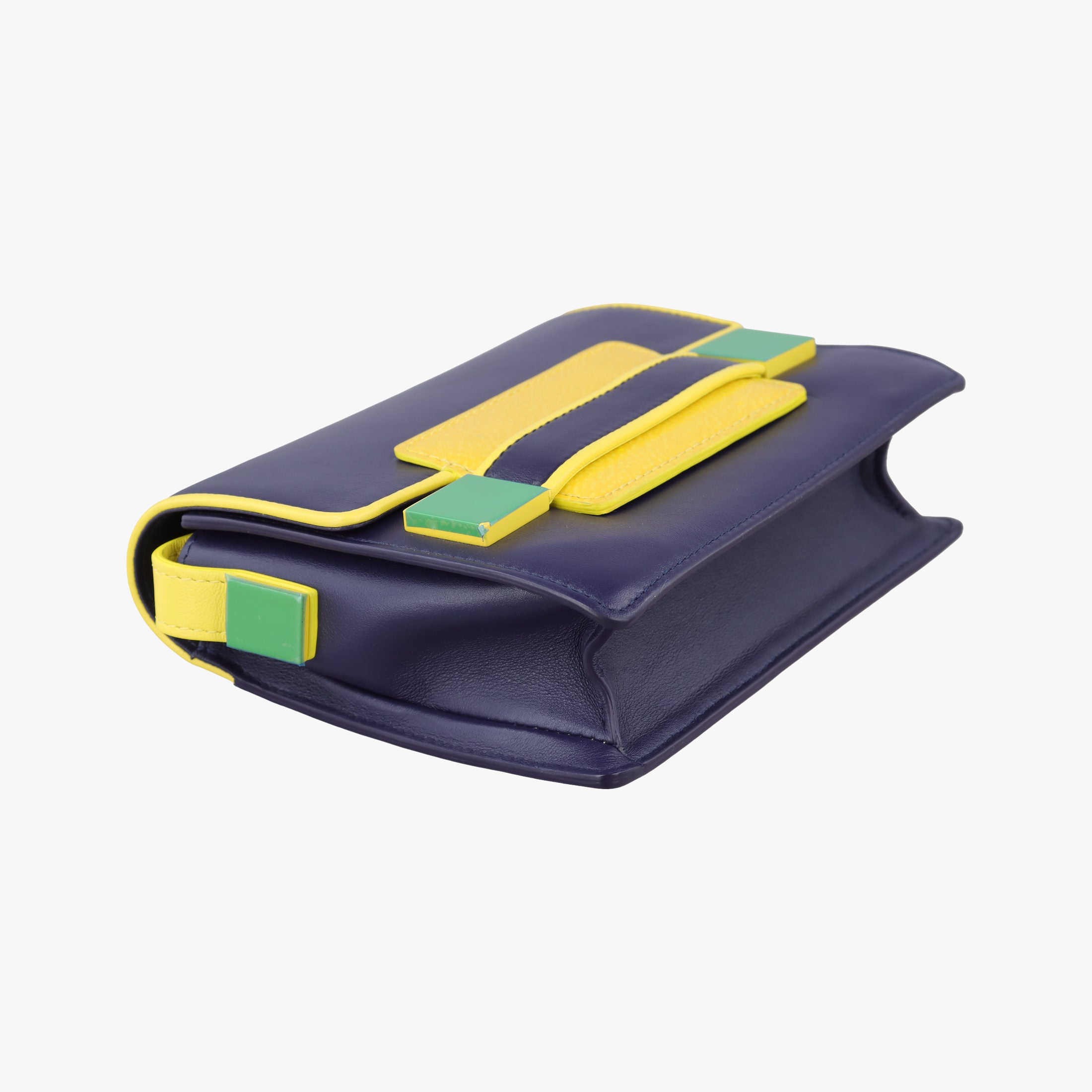 Madame Navy × Yellow × Green Leather BO6Dマダム ネイビー × イエロー × グリーン レザー BO6D