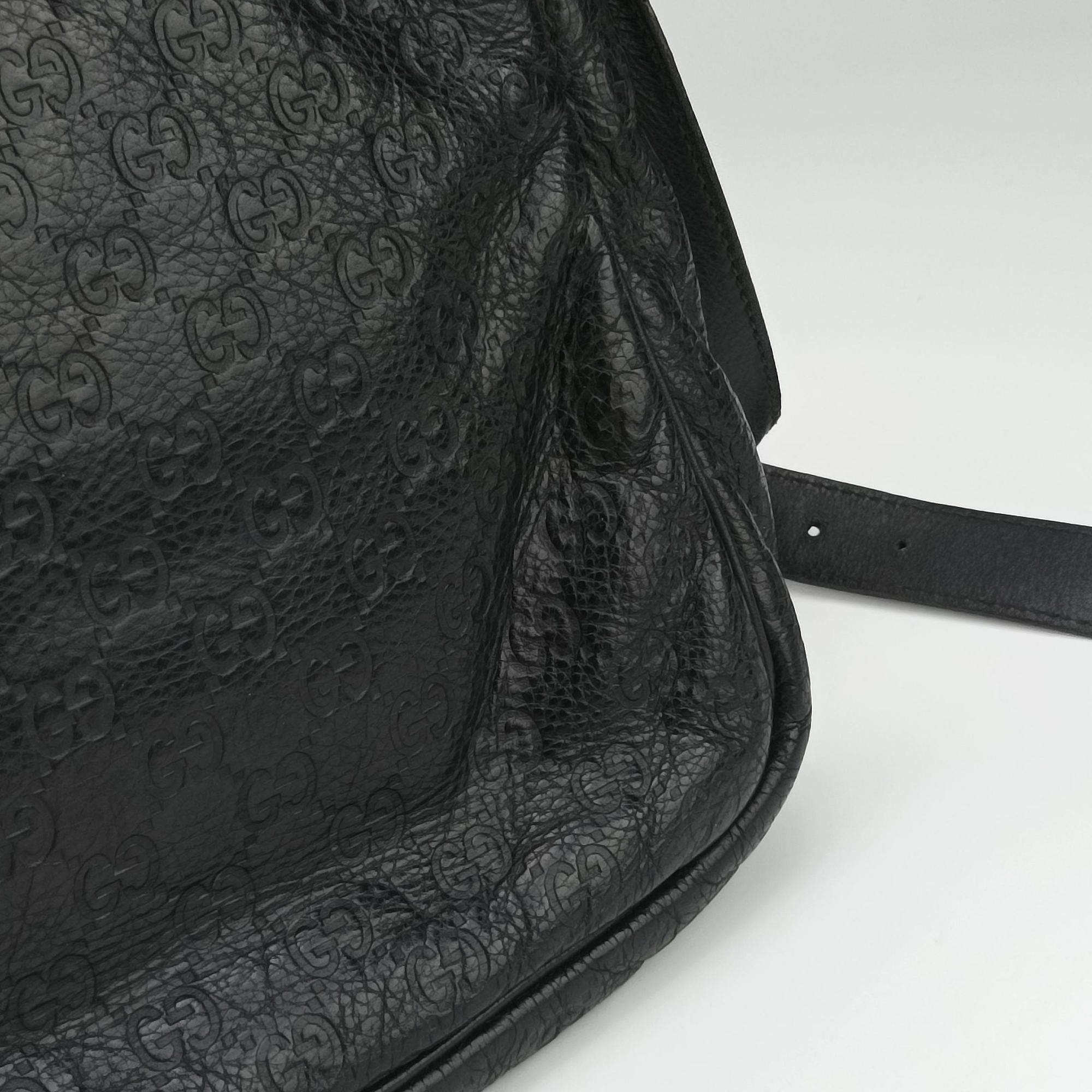 GG Imprime Messenger Black Leather 201448 Lot number unknownGGインプリメ メッセンジャー ブラック レザー 201448 製番不明
