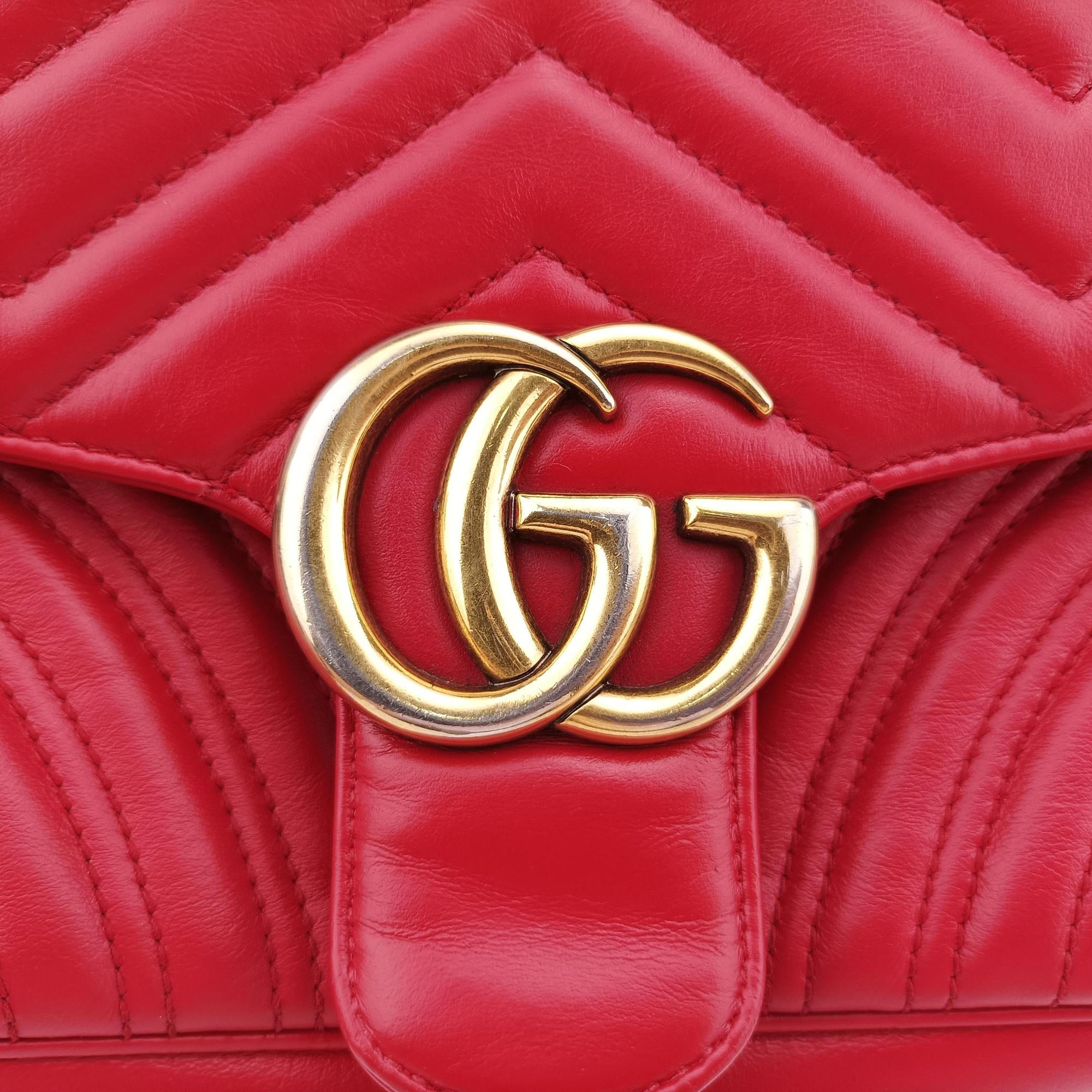 GG Marmont Red Leather 443497 E027508628GGマーモント レッド レザー 443497 E027508628