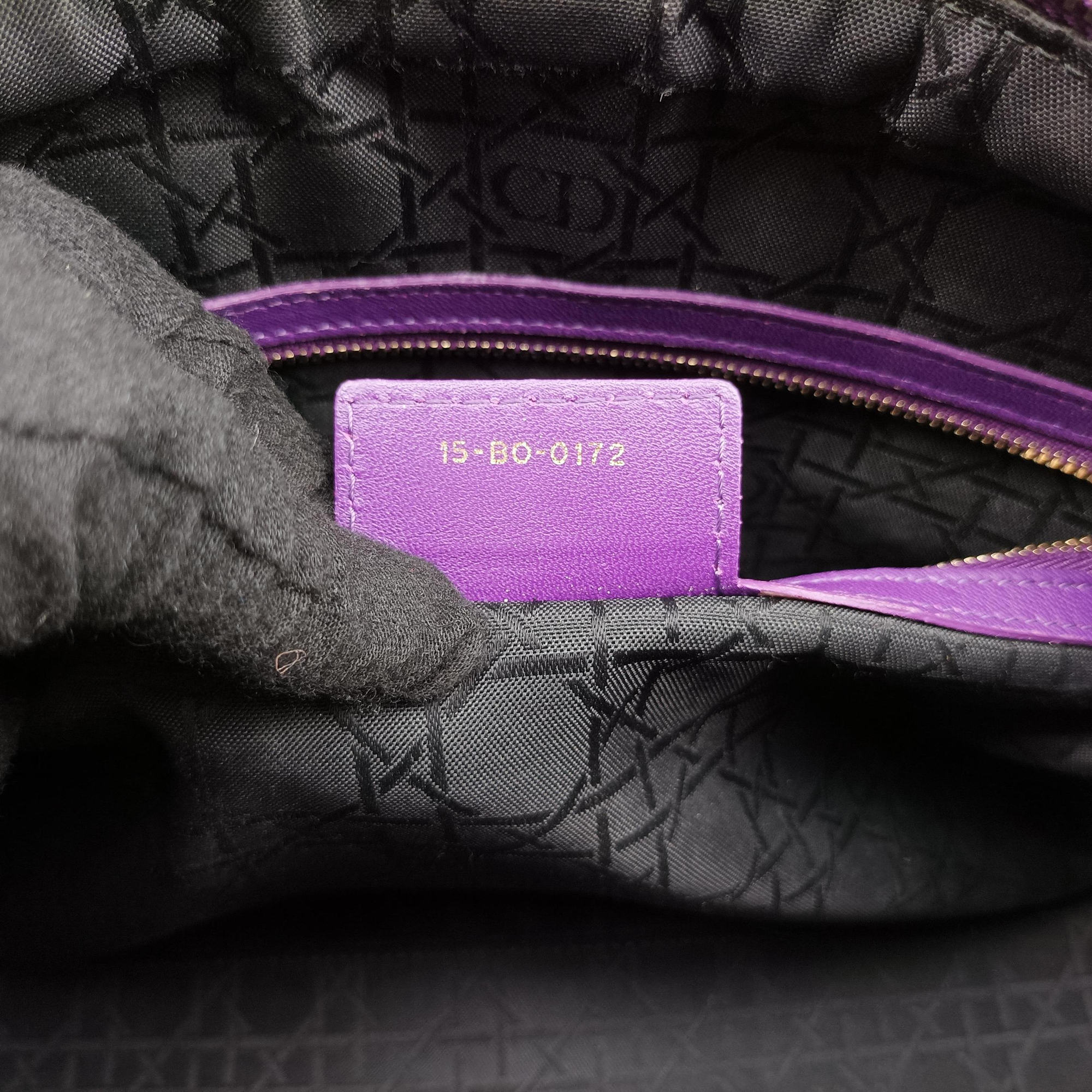 Lady Dior Purple lambskin 15-BO-0172レディディオール パープル ラムスキン 15-BO-0172