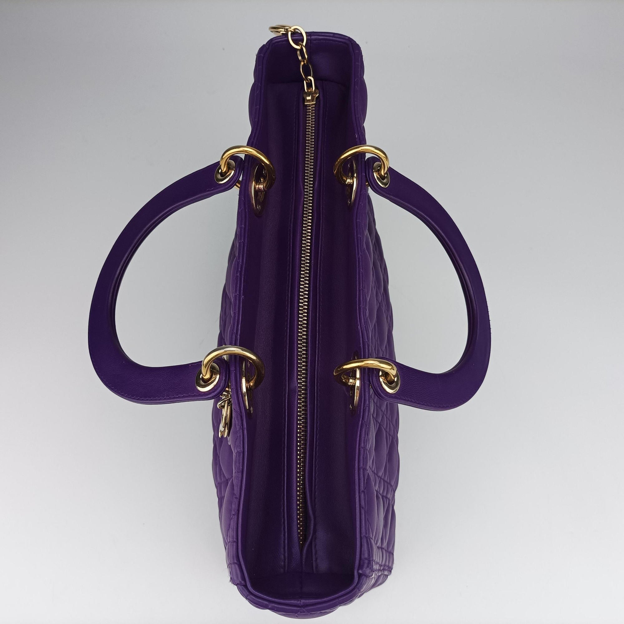 Lady Dior Purple lambskin 15-BO-0172レディディオール パープル ラムスキン 15-BO-0172