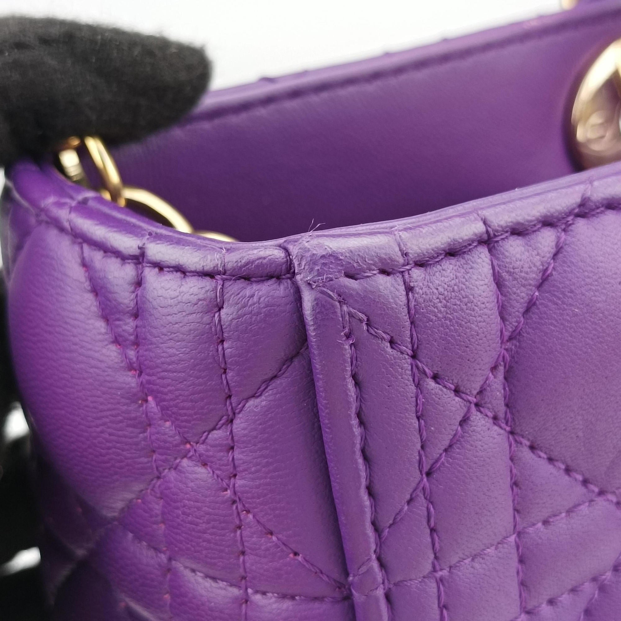 Lady Dior Purple lambskin 15-BO-0172レディディオール パープル ラムスキン 15-BO-0172