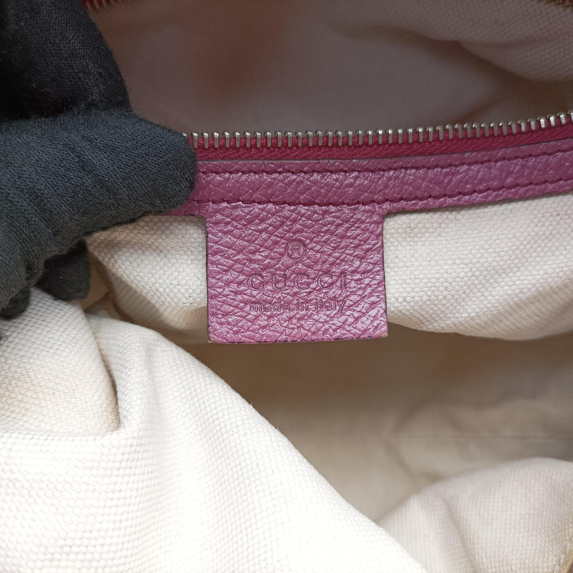 Guccissima Bree Beige × Raspberry Pink GG canvas×Leather 353120 G018496687グッチシマ ブリー ベージュ×ピンク GGキャンバス×レザー 353120 G018496687