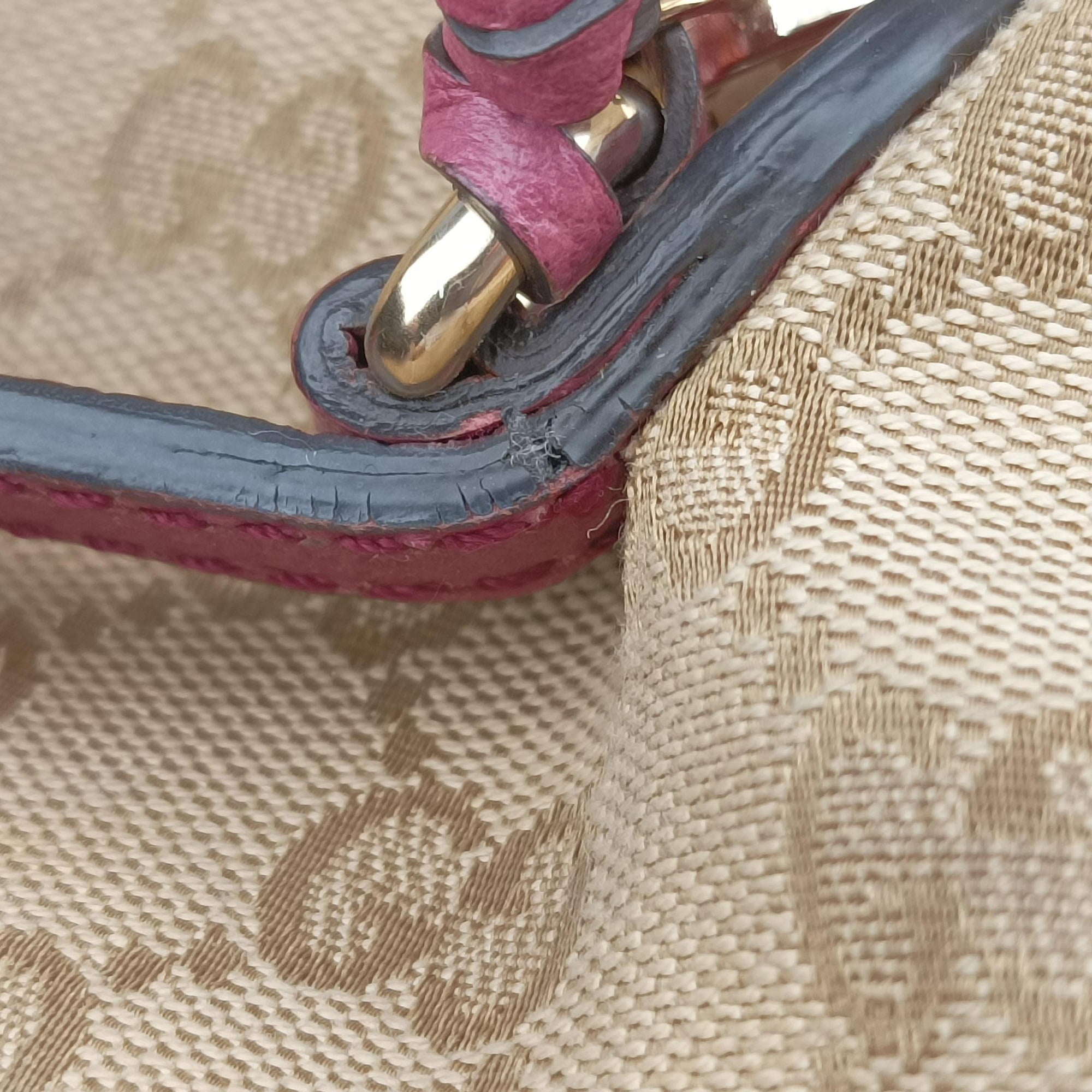 Guccissima Bree Beige × Raspberry Pink GG canvas×Leather 353120 G018496687グッチシマ ブリー ベージュ×ピンク GGキャンバス×レザー 353120 G018496687
