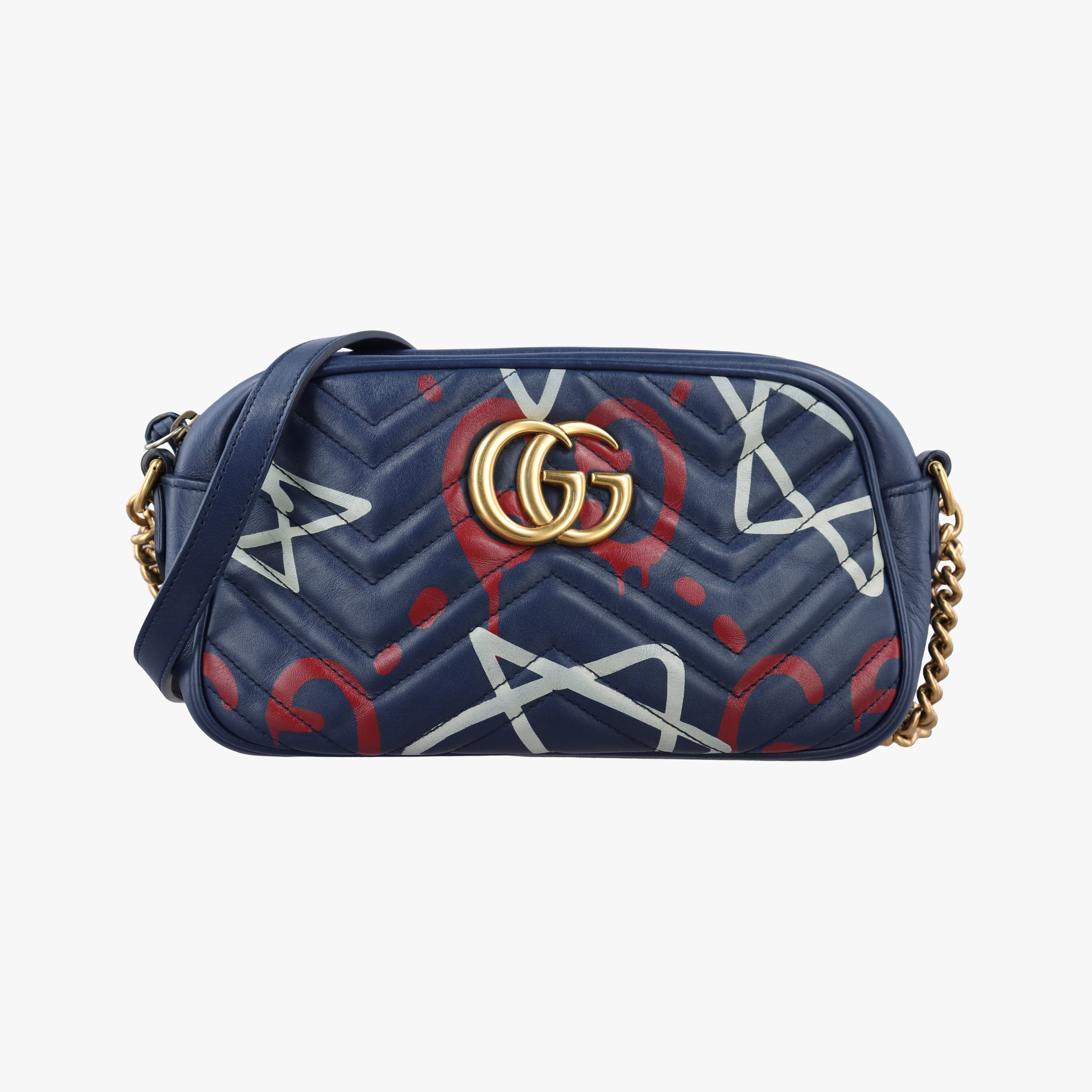 GG Marmont Blue Leather 447632 I020665411GGマーモント ブルー レザー 447632 I020665411