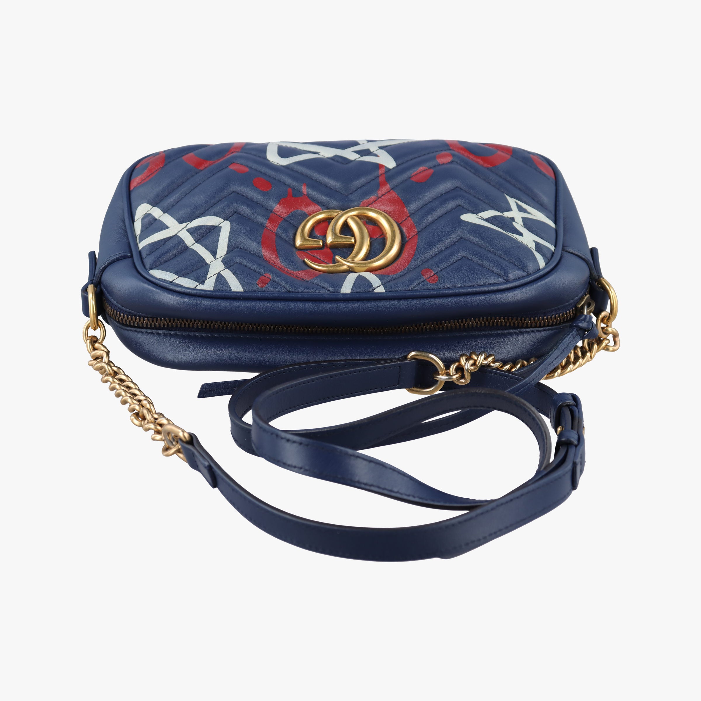 GG Marmont Blue Leather 447632 I020665411GGマーモント ブルー レザー 447632 I020665411