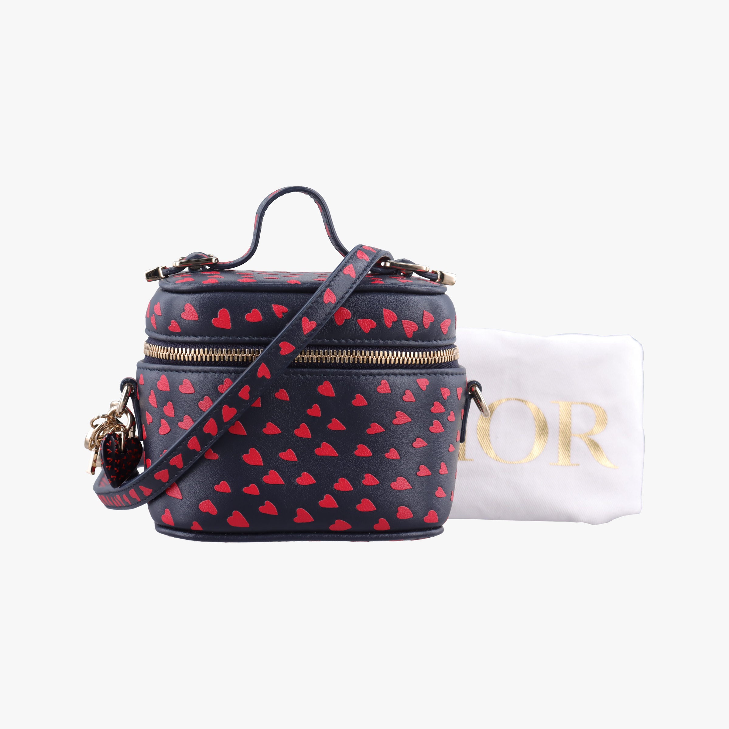 Micro Lady Dior Vanity Case Black×red Leather 40-MA-0231マイクロ レディ ディオール バニティ ケース ブラック×レッド レザー 40-MA-0231