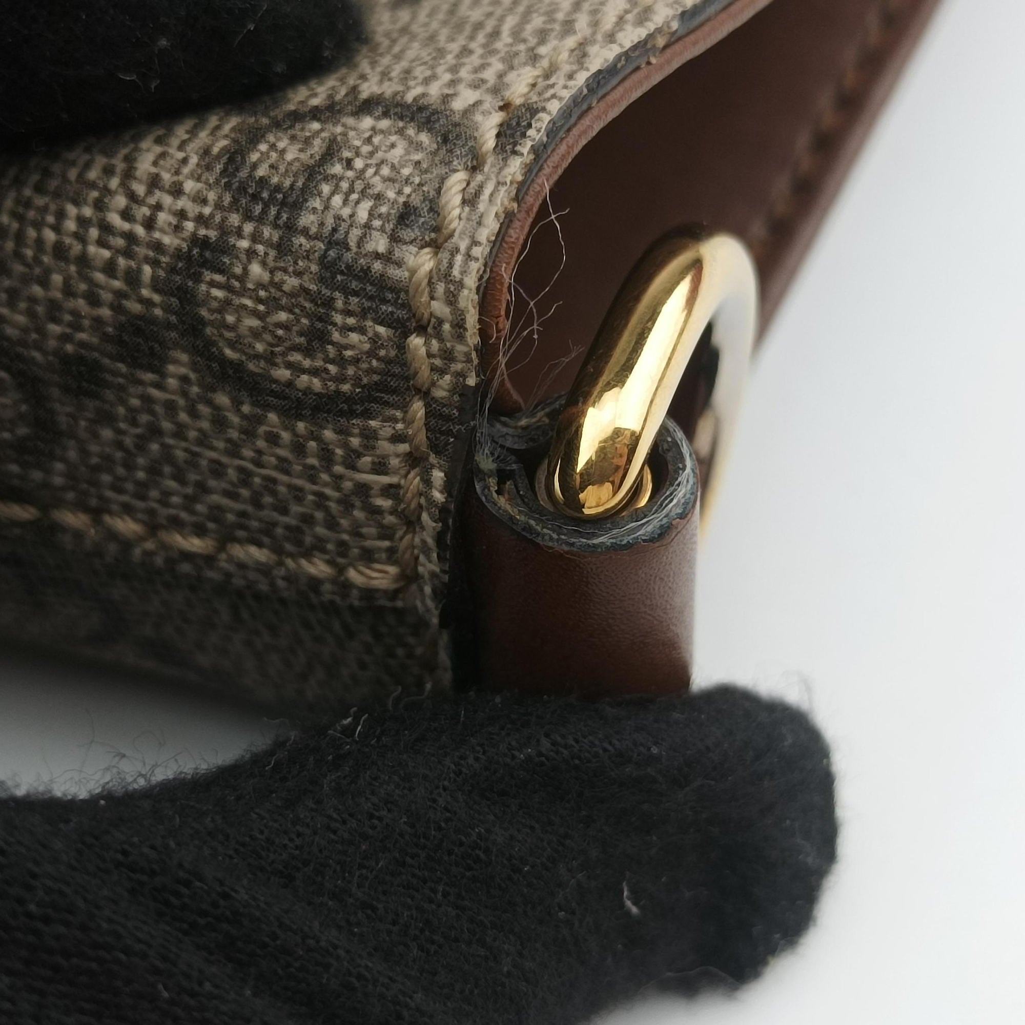 GG Supreme Brown × Beige PVC coated canvas×Leather 453705 A020897152GGスプリーム ブラウン×ベージュ PVCコーティングキャンバス×レザー 453705 A020897152