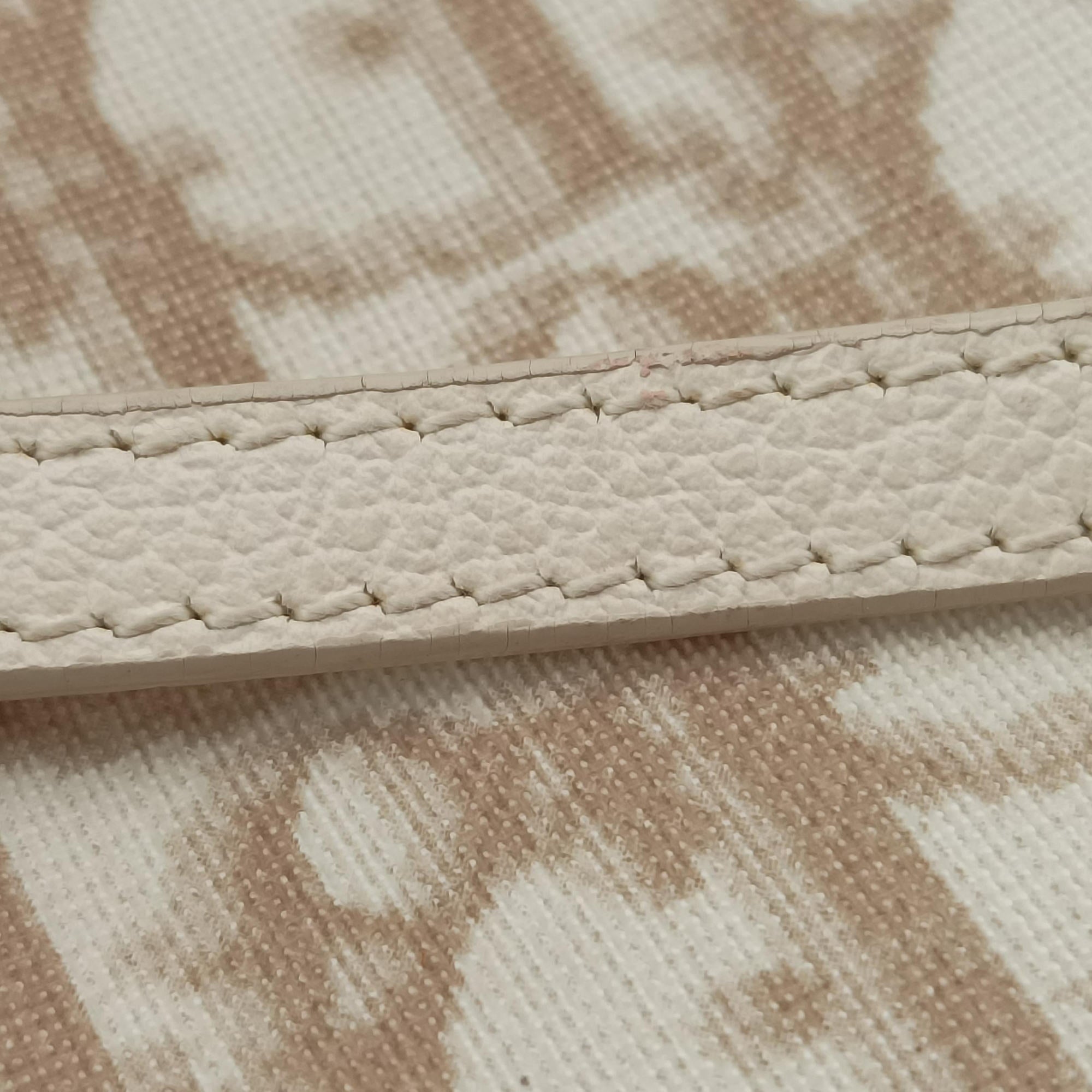 Saddle Beige PVC Coated Canvas Floral Embroidery MC 0055サドル ベージュ PVCコーティングキャンバス 花刺繍 MC 0055