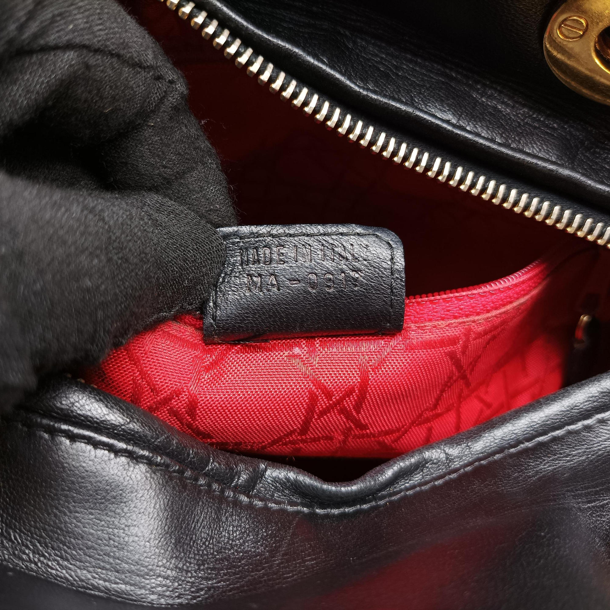 Lady Dior Black lambskin MA-0917レディディオール ブラック ラムスキン MA-0917
