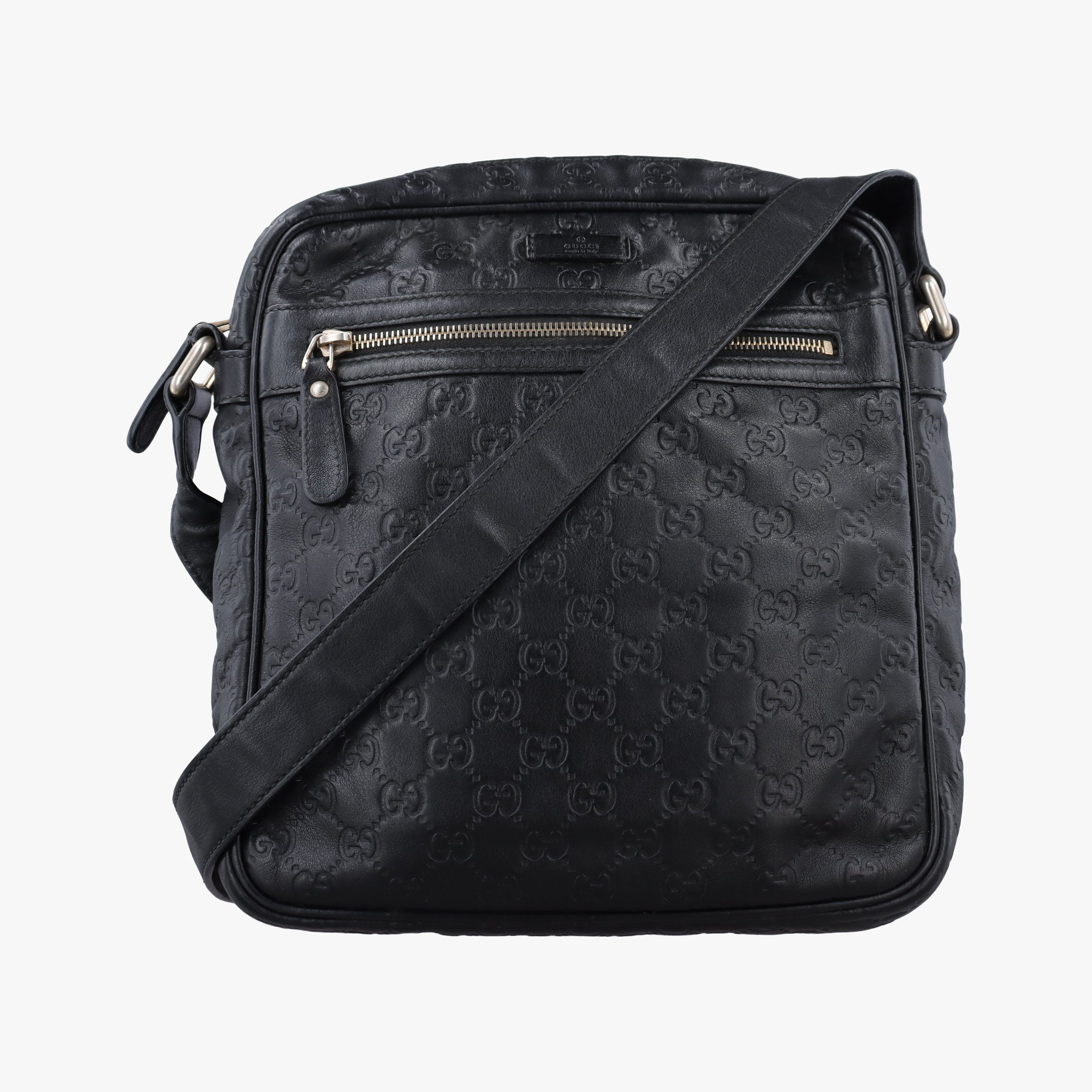 GG Imprime Messenger Black Leather 201448 B015835471GGインプリメ メッセンジャー ブラック レザー 201448 B015835471