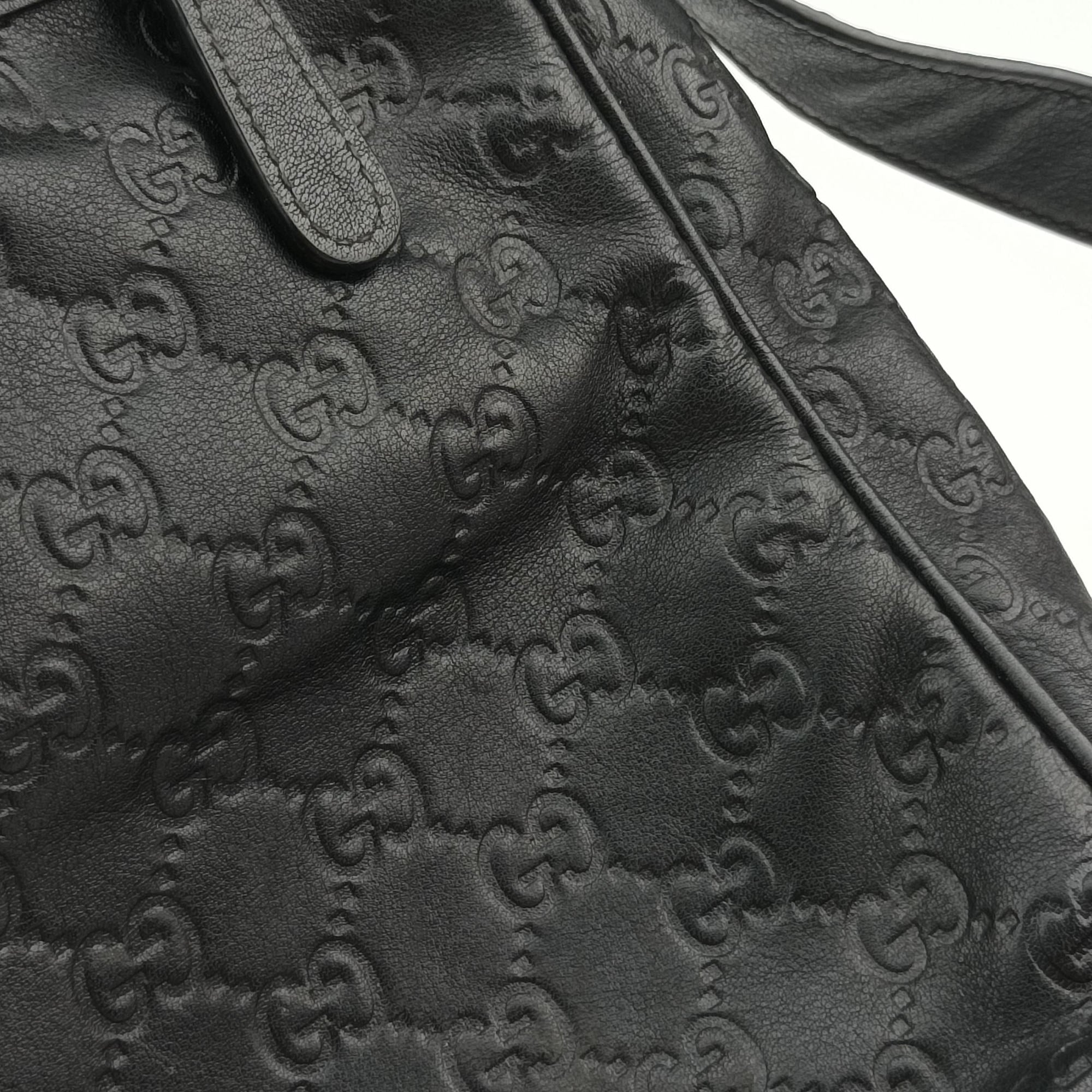 GG Imprime Messenger Black Leather 201448 B015835471GGインプリメ メッセンジャー ブラック レザー 201448 B015835471