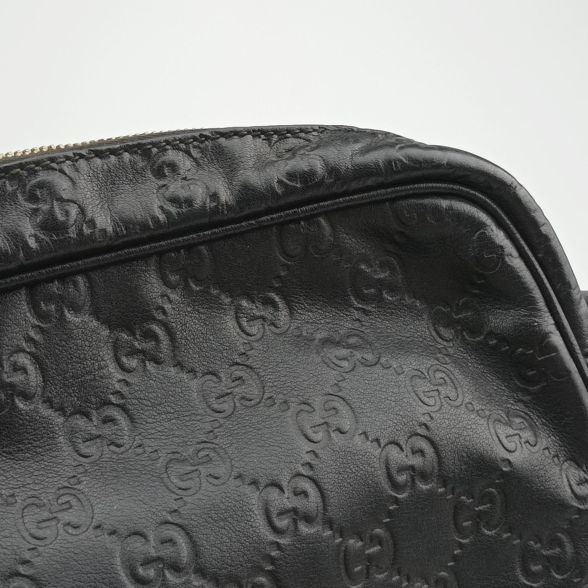 GG Imprime Messenger Black Leather 201448 B015835471GGインプリメ メッセンジャー ブラック レザー 201448 B015835471