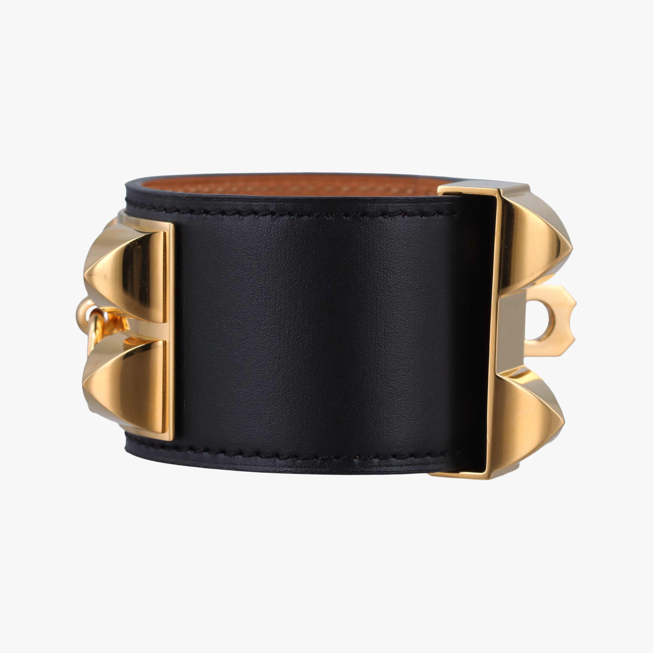 Collier de Chien Black×golden leather N▢N48コリエ ド シアン ブラック×ゴールド レザー N▢N48