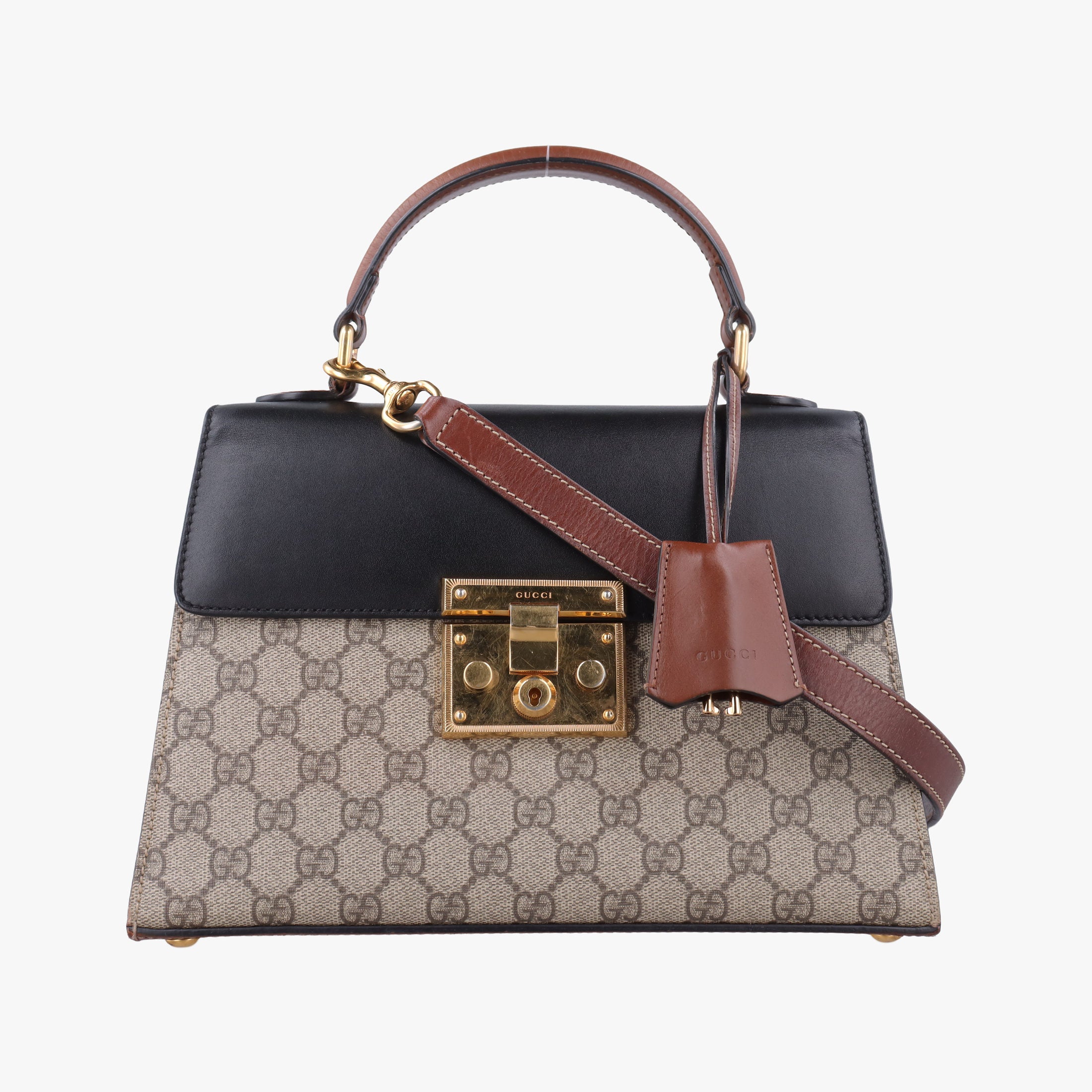 Padlock Beige×black PVC coated canvas×Leather 453188 B025288085パドロック ベージュ×ブラック PVCコーティングキャンバス×レザー 453188 B025288085