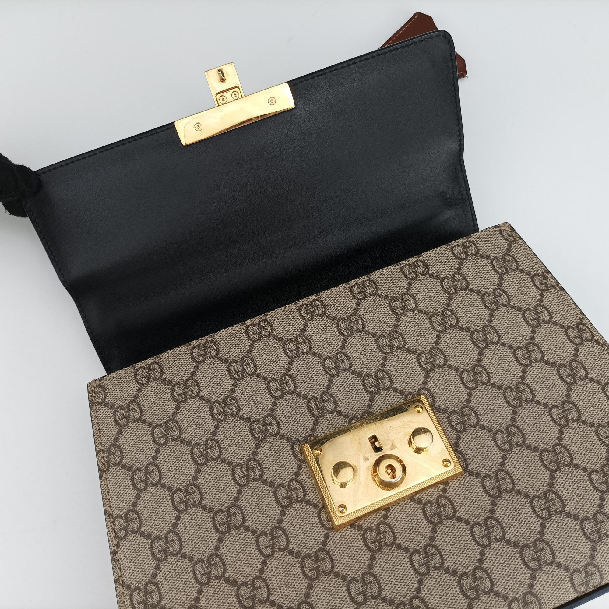 Padlock Beige×black PVC coated canvas×Leather 453188 B025288085パドロック ベージュ×ブラック PVCコーティングキャンバス×レザー 453188 B025288085