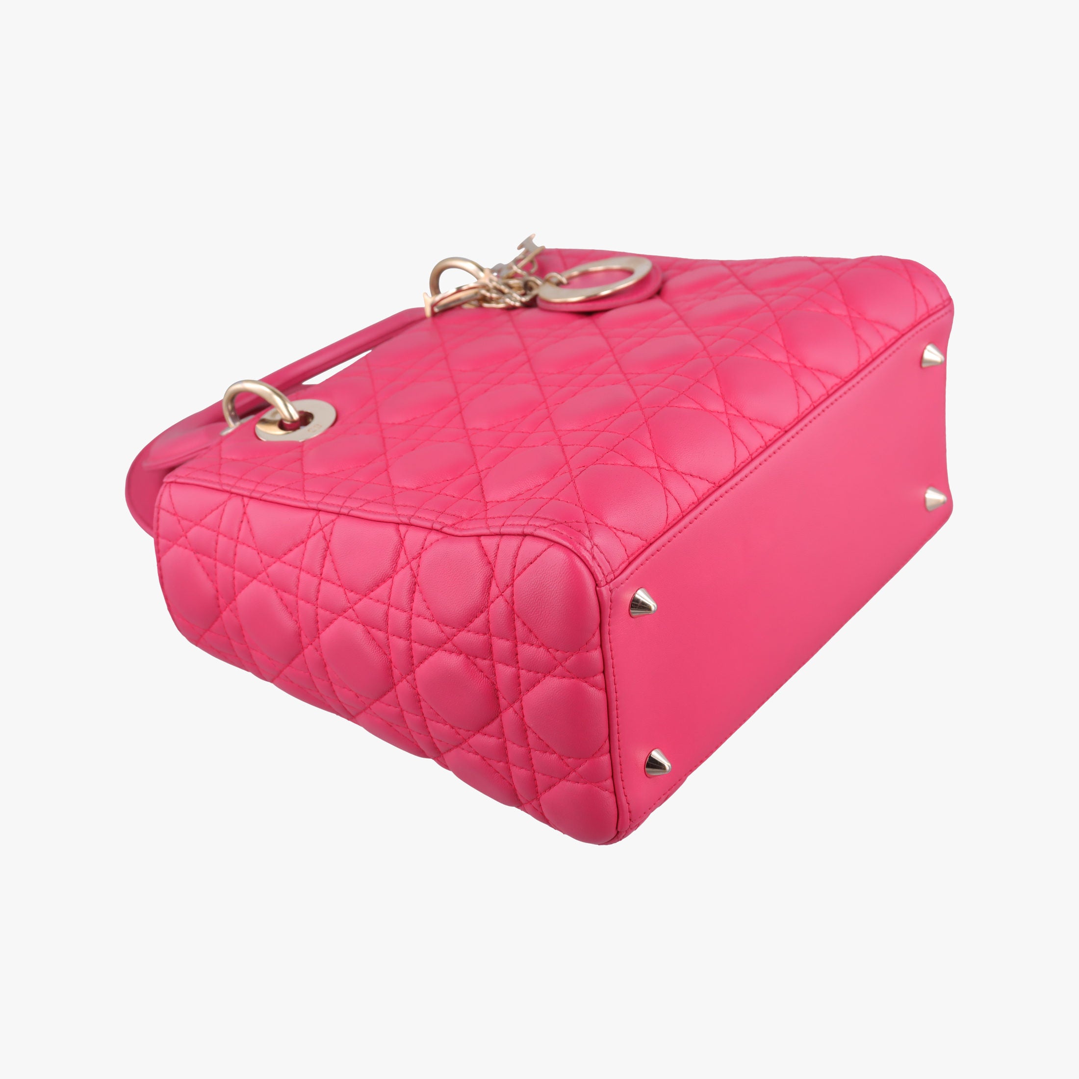 Lady Dior Rose lambskin 01-MA-0162レディディオール ローズ レッド ラムスキン 01-MA-0162