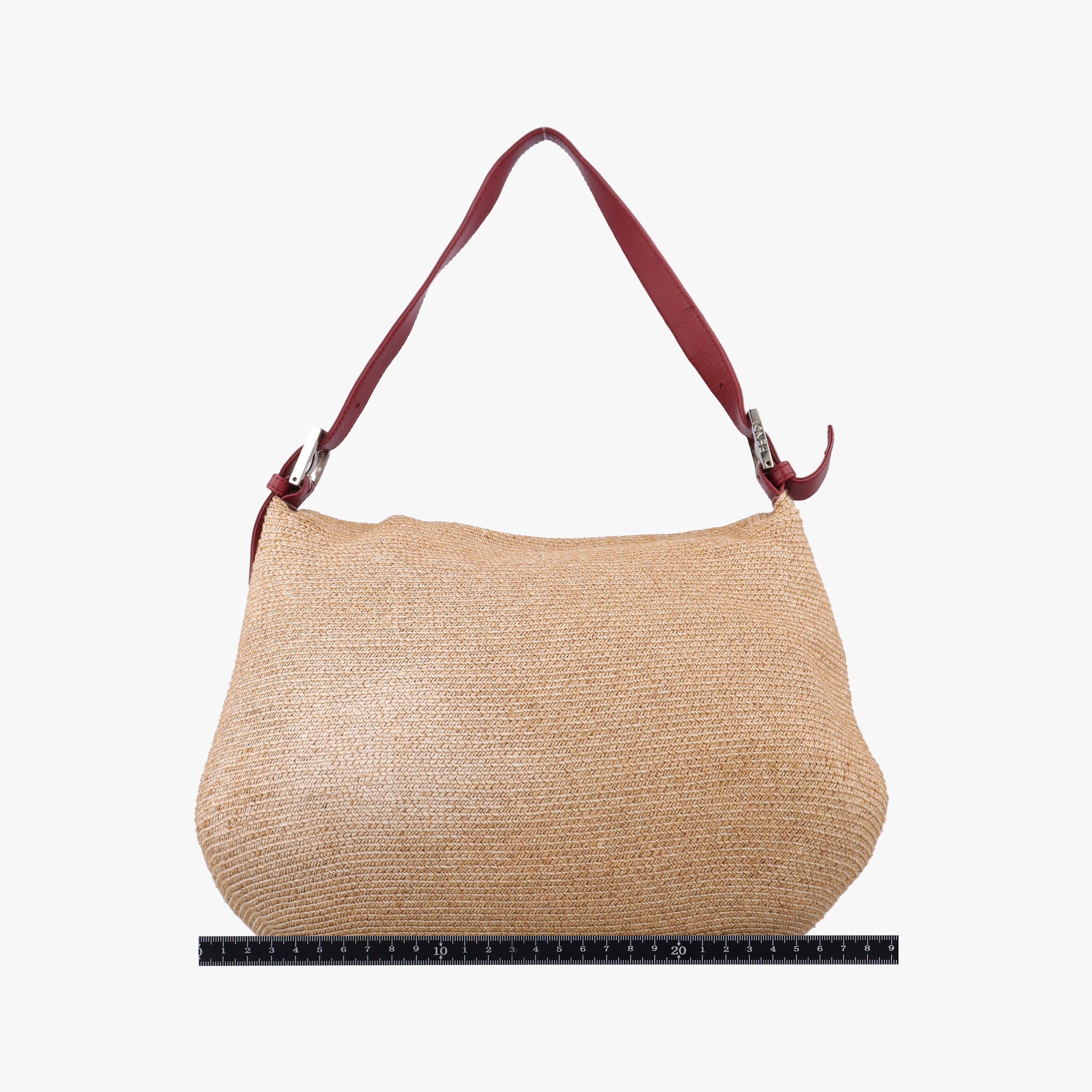 Mamma Baguette Beige × Burgundy Raffia × Leather 8BR001 Lot number unknownマンマバケット ベージュ × ボルドー ラフィア × レザー 8BR001 製番不明