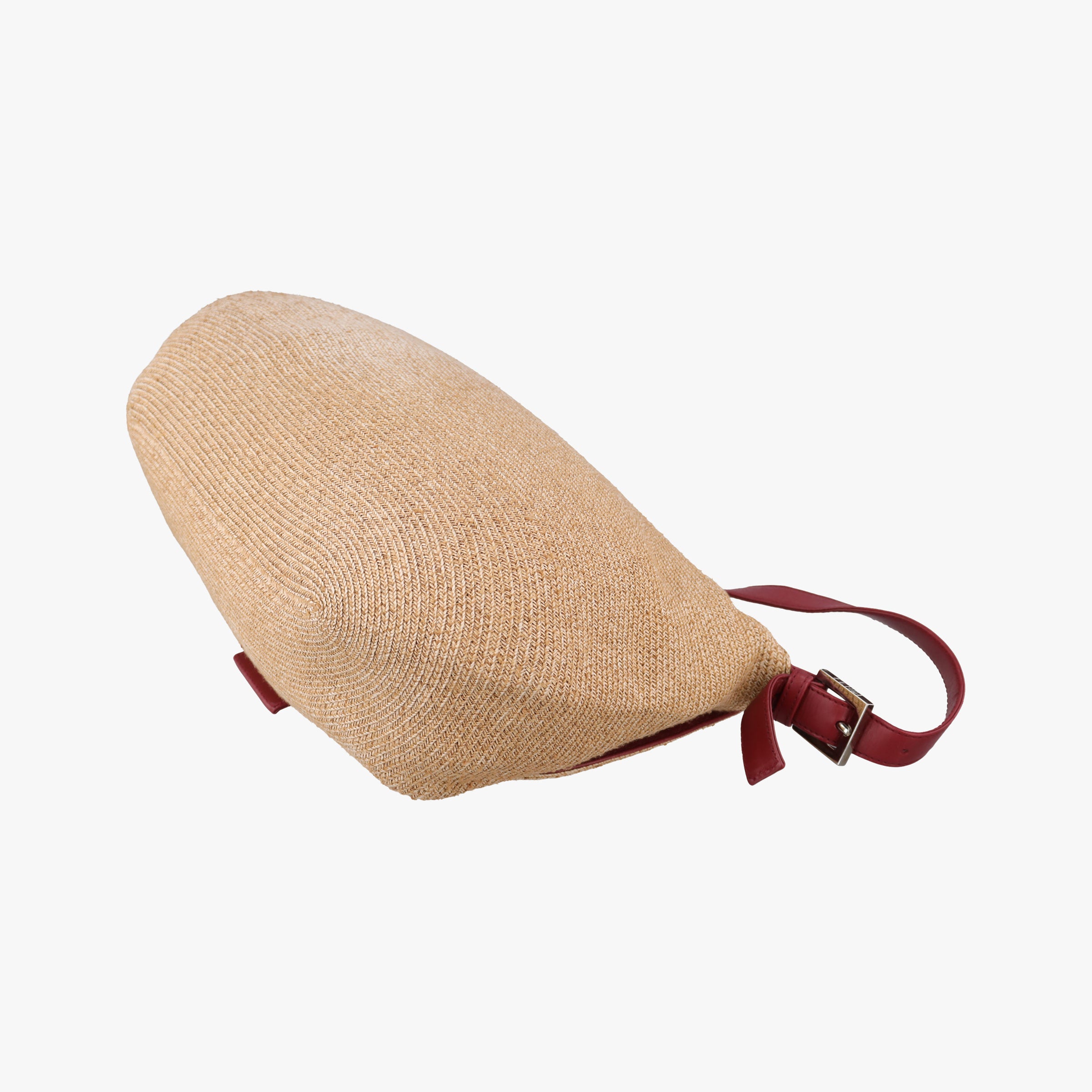 Mamma Baguette Beige × Burgundy Raffia × Leather 8BR001 Lot number unknownマンマバケット ベージュ × ボルドー ラフィア × レザー 8BR001 製番不明