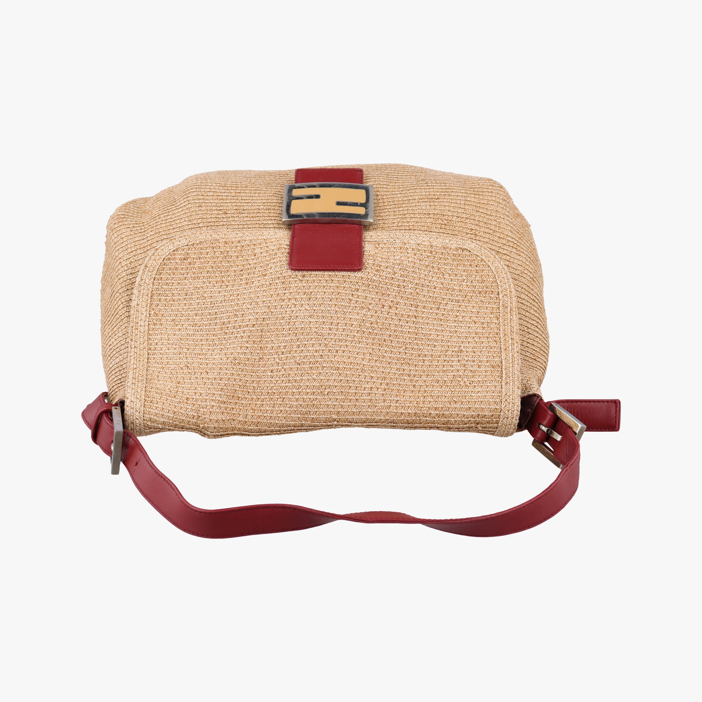 Mamma Baguette Beige × Burgundy Raffia × Leather 8BR001 Lot number unknownマンマバケット ベージュ × ボルドー ラフィア × レザー 8BR001 製番不明