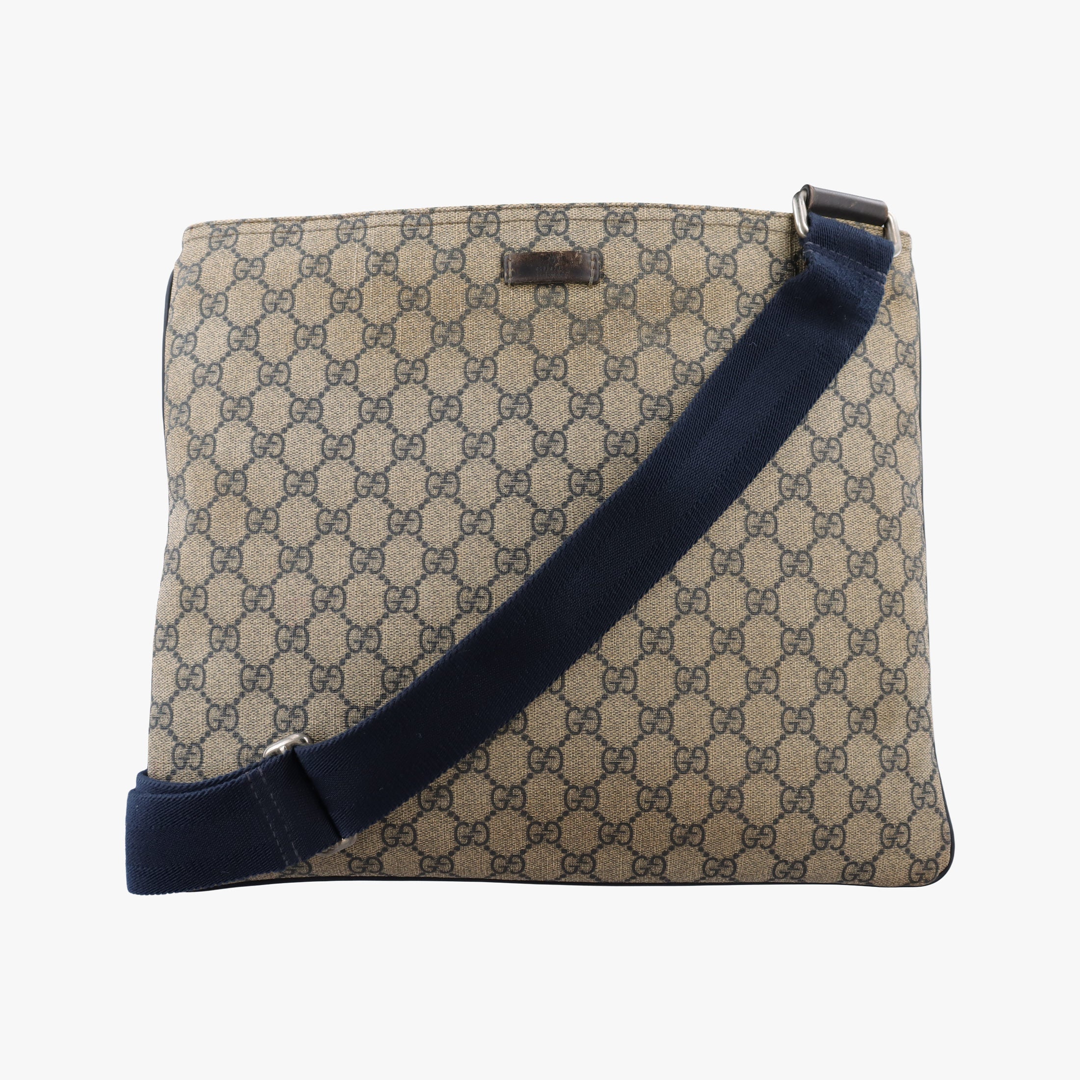 GG Plus GG Supreme Beige×Navy PVC coated canvas×Leather 201446 Lot number unknownGGプラス GGスプリーム ベージュ×ネイビー PVCコーティングキャンバス×レザー 201446 製番不明