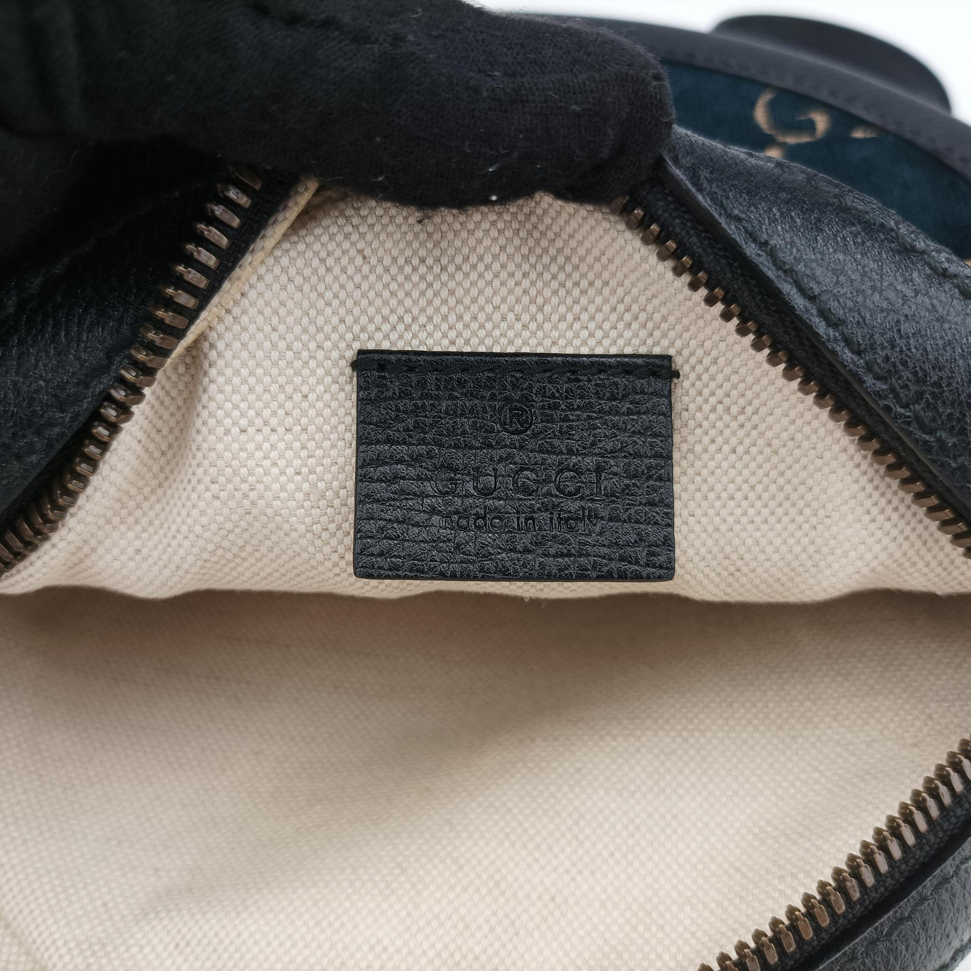 Ophidia Navy × Black velour×Leather 574978 B028749375オフィディア ネイビー × ブラック ベロア×レザー 574978 B028749375