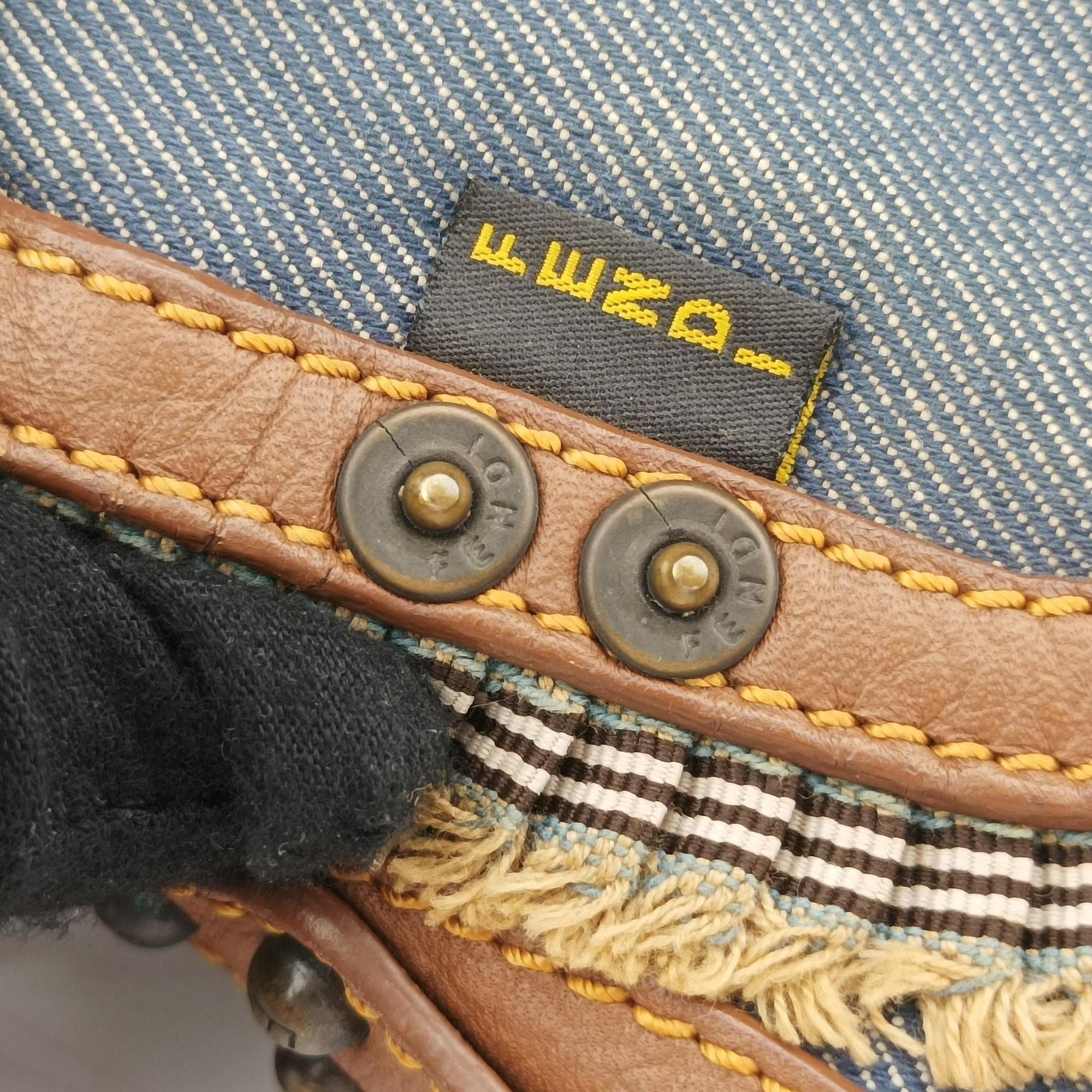 Chef Blue Denim ×Brown Trim Denim CanvasxCalfskin Lot number unknownシェフ ブルーデニム × ブラウン デニムキャンバス × カーフレザー 製番不明