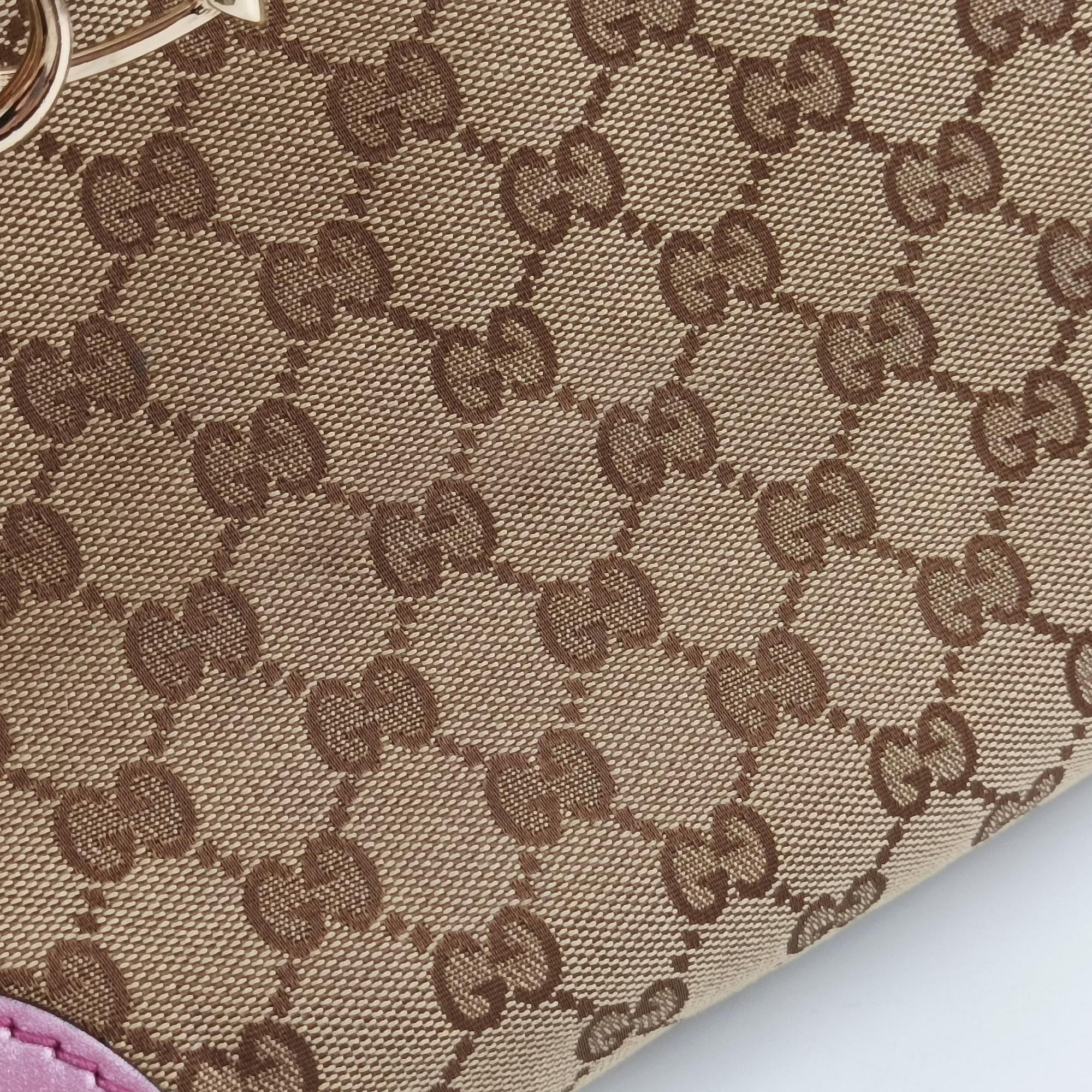 Guccissima Heart Bit Beige × Pink Canvas×Leather 269957 H011347766グッチシマ ハートビット ベージュ×ピンク キャンバス×レザー 269957 H011347766