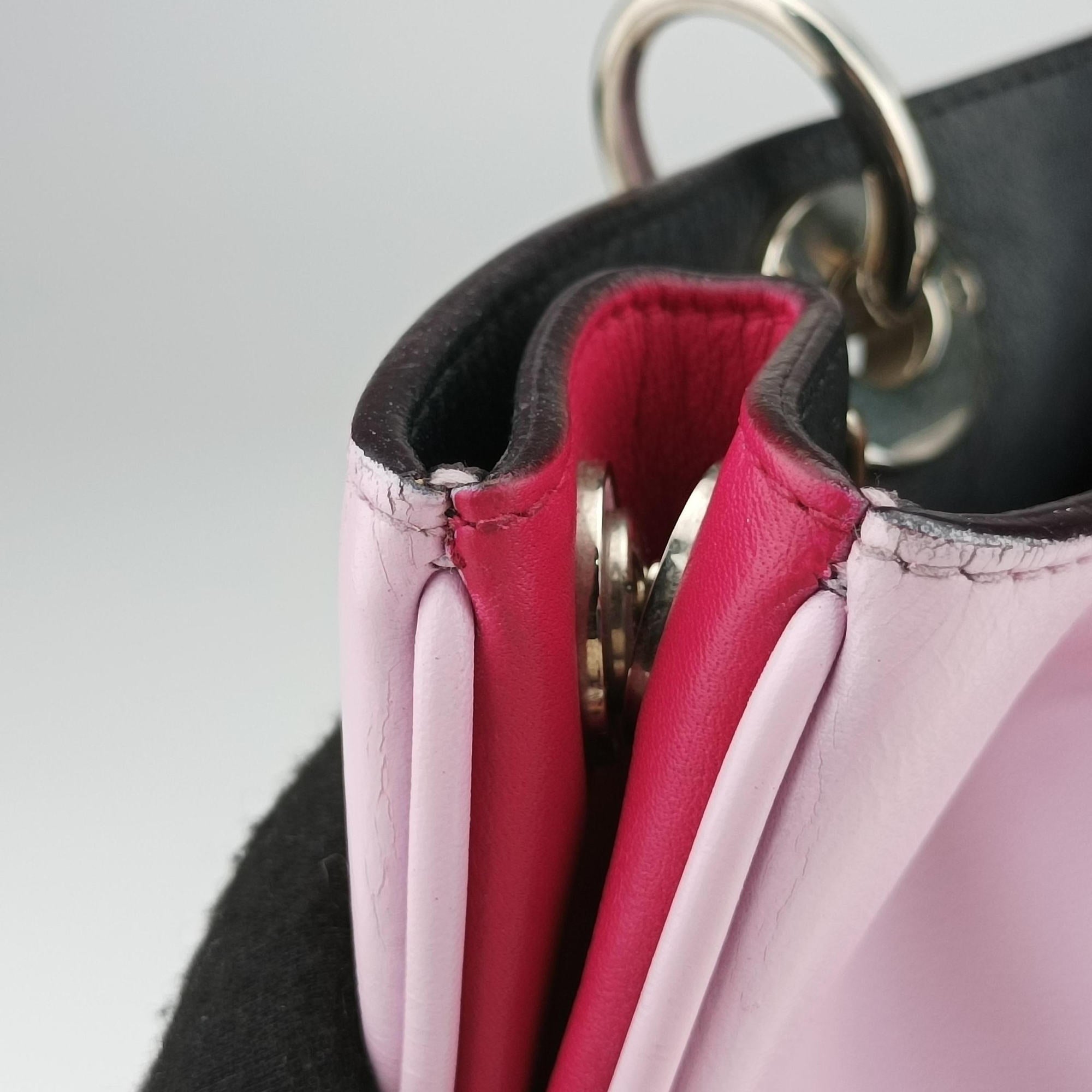 Diorissimo pink×red Leather 09-MA-0174ディオリッシモ ピンク×レッド レザー 09-MA-0174
