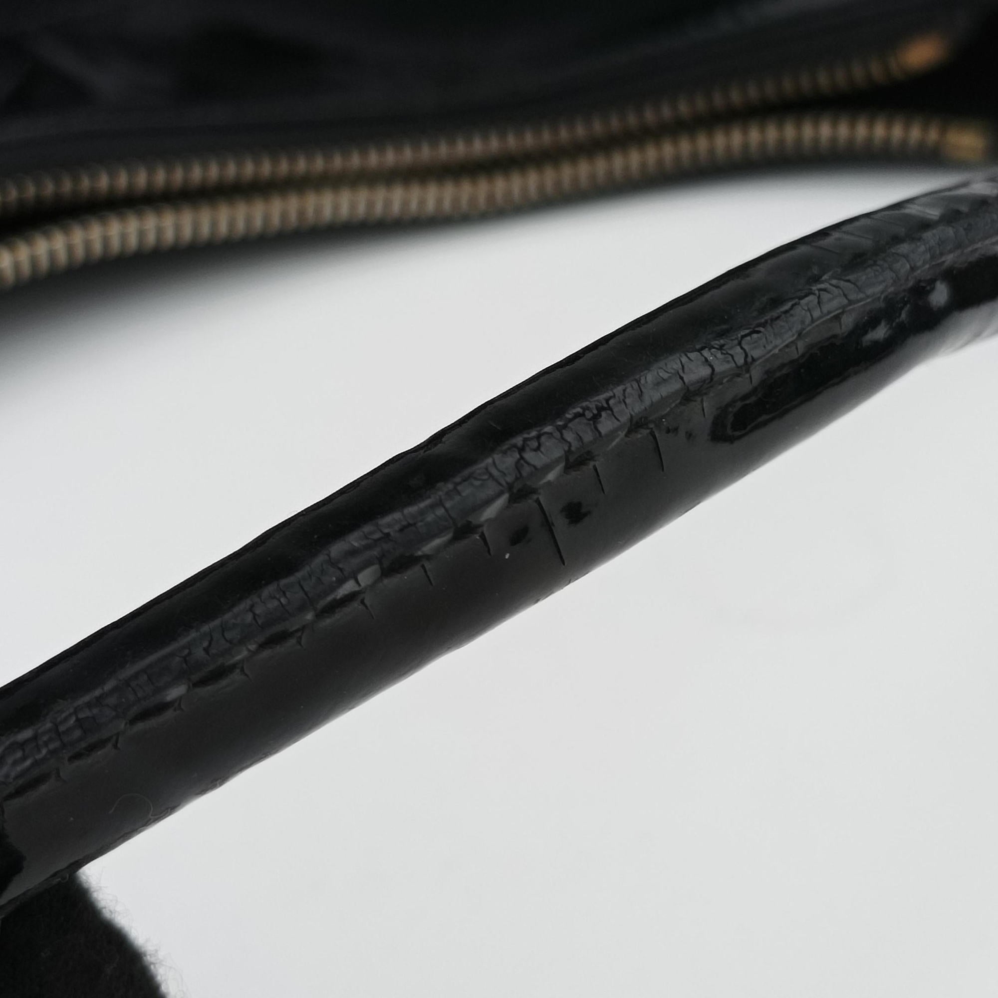 Abbey D-ring Hobo Black Patent 189833 A3387422アビー Dリング ホーボー ブラック パテント 189833 A3387422