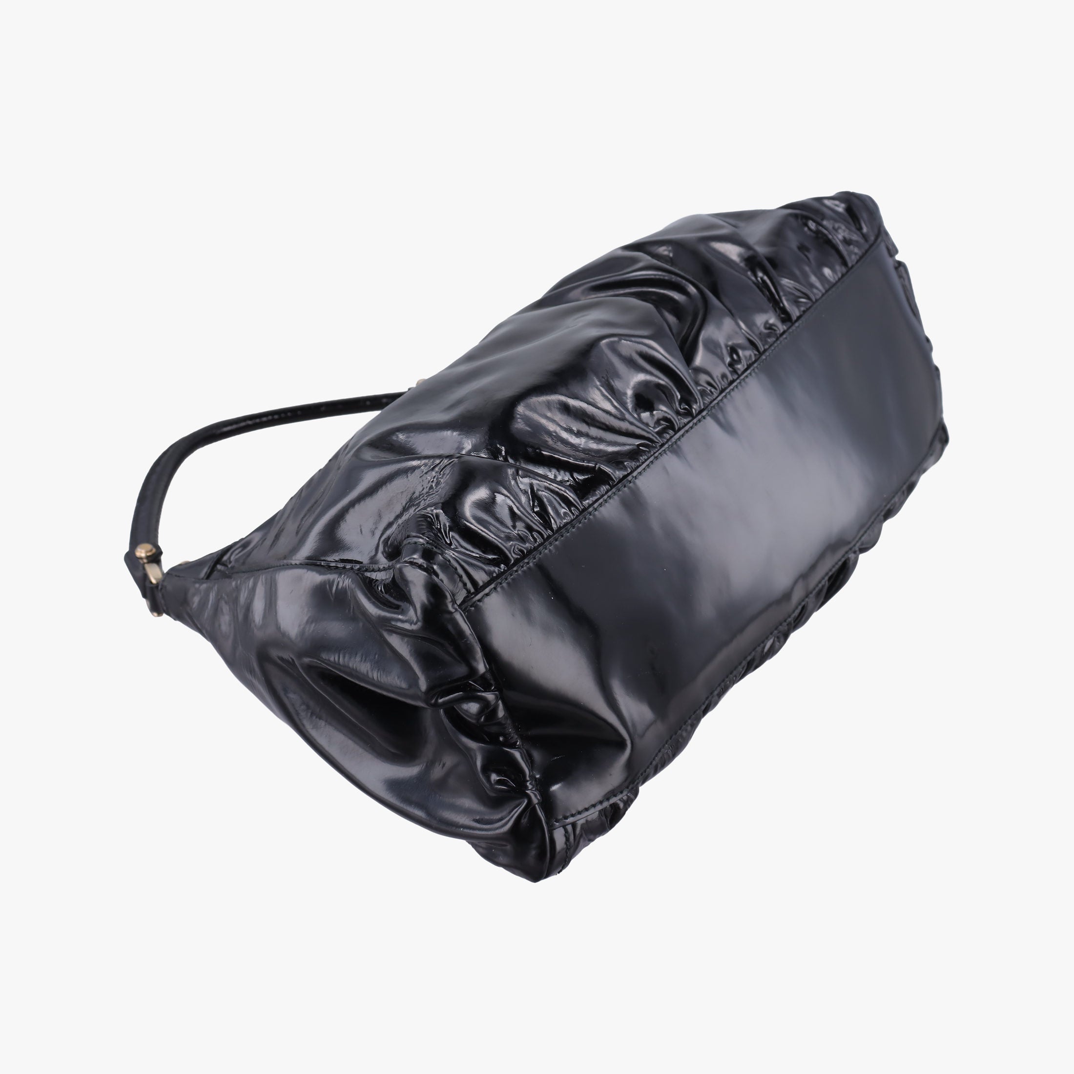 Abbey D-ring Hobo Black Patent 189833 A3387422アビー Dリング ホーボー ブラック パテント 189833 A3387422