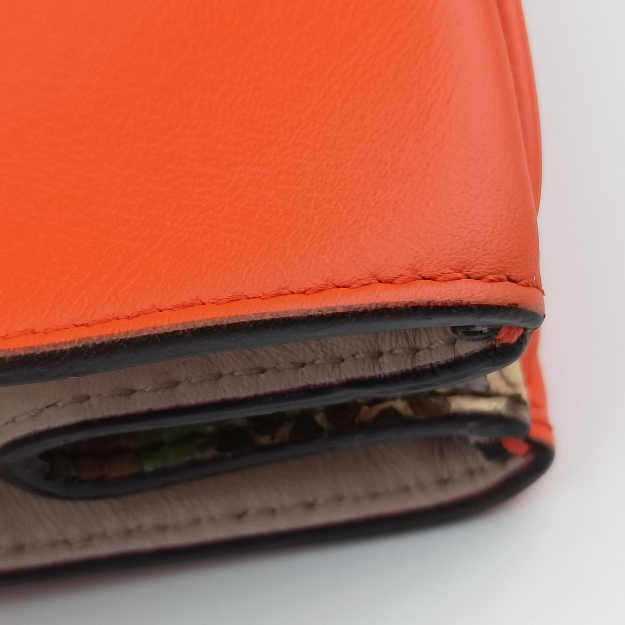 Diorissimo Orange × Multicolor Leather × Snakeskin 09-MA-0124ディオリッシモ オレンジ × マルチカラー レザー × スネークスキン 09-MA-0124