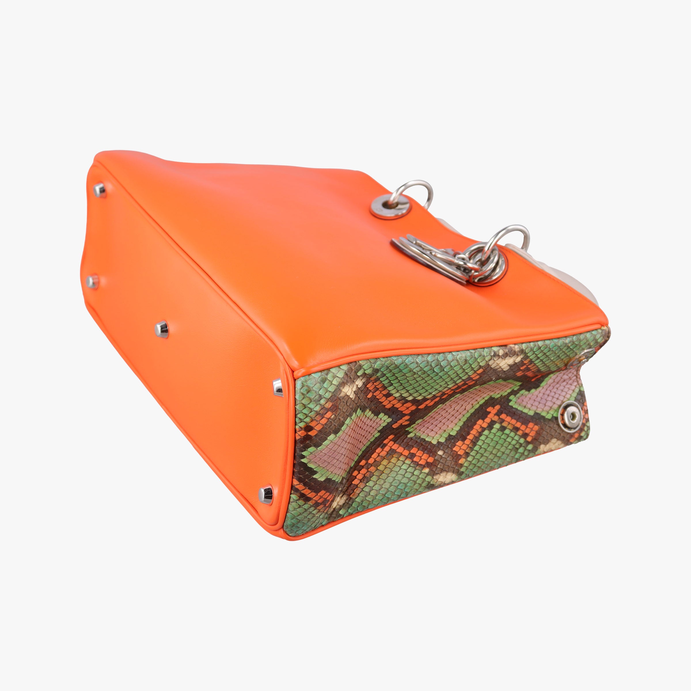 Diorissimo Orange × Multicolor Leather × Snakeskin 09-MA-0124ディオリッシモ オレンジ × マルチカラー レザー × スネークスキン 09-MA-0124