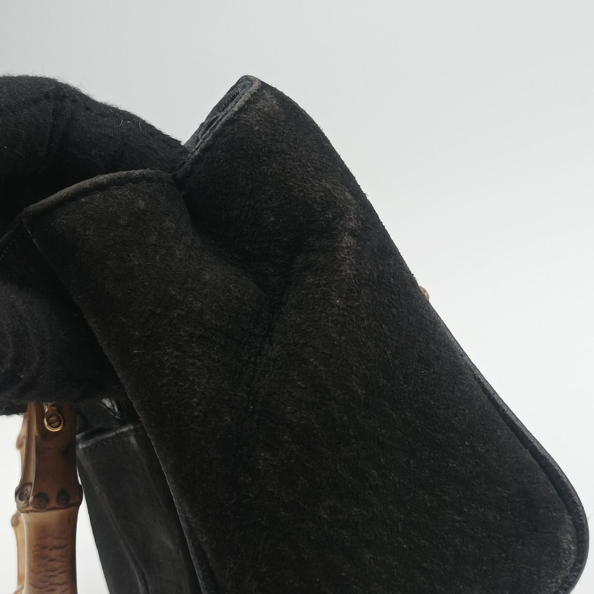 bamboo Black Suede× Leather 007.17 バンブー ブラック スエード× レザー 007.17