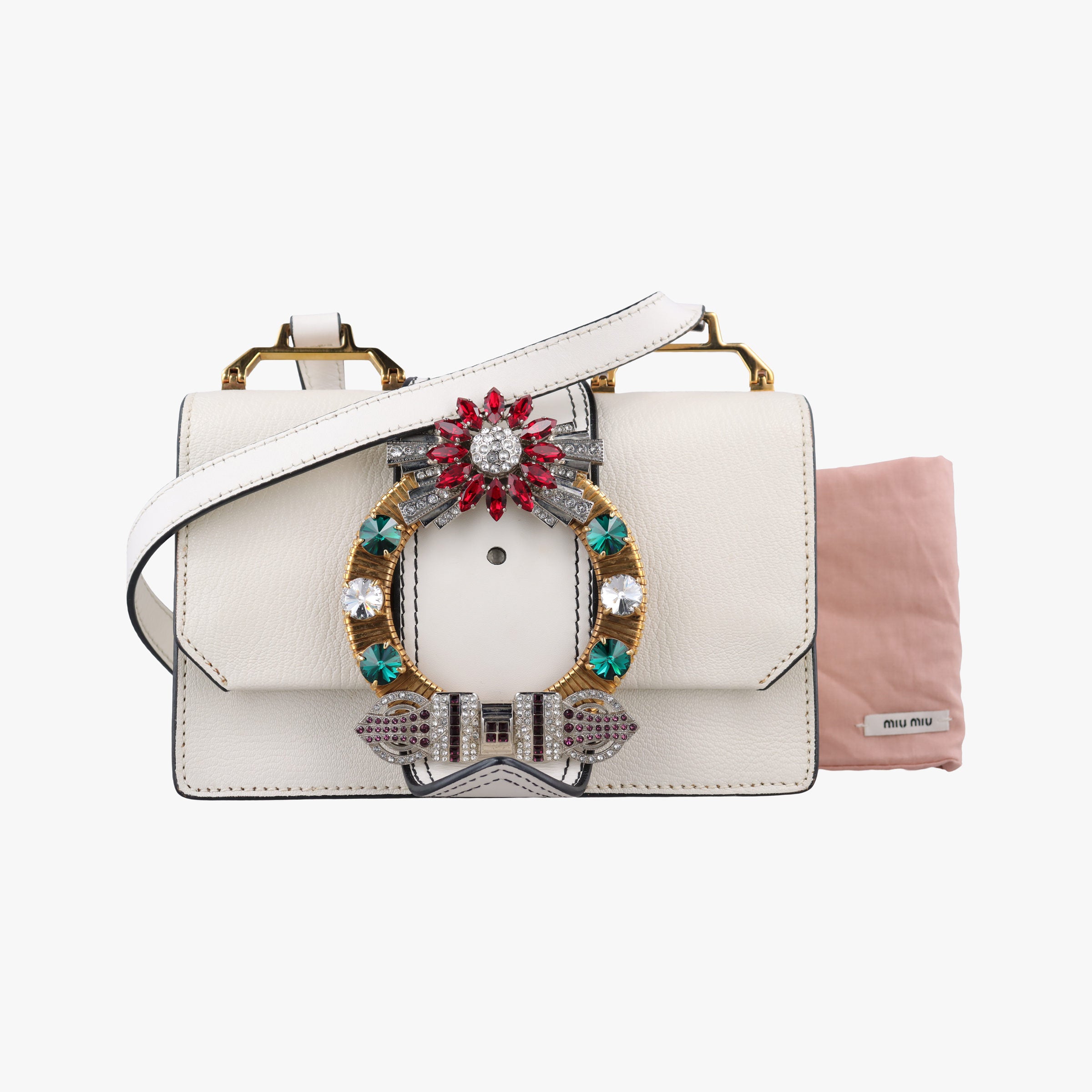 Miu Lady White Leather 37ミュウレディ ホワイト レザー 37