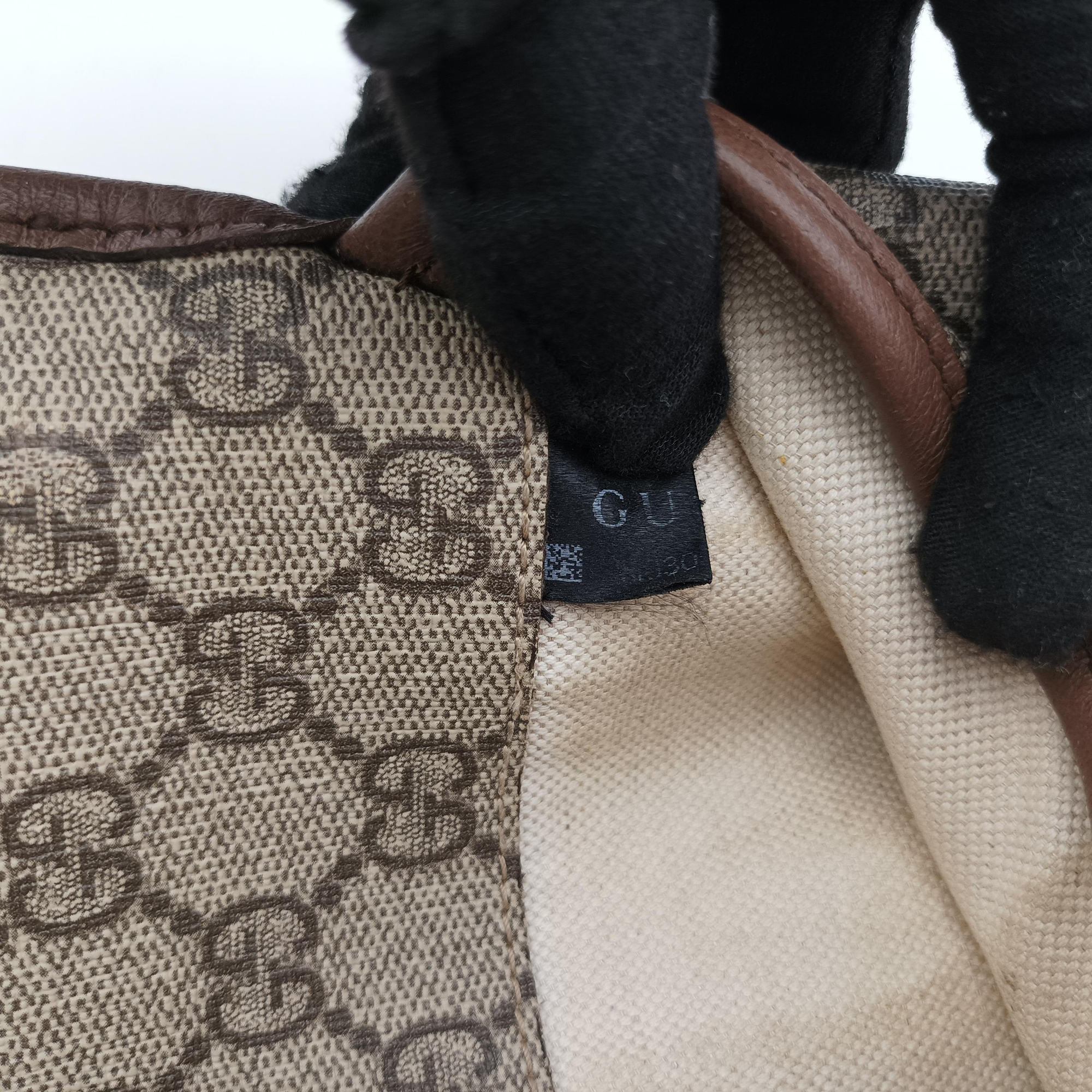 NEO VINTAGE GG Supreme Brown PVC coated canvas×Leather 493930 Lot number unknownネオ ヴィンテージ GGスプリーム ブラウン PVCコーティングキャンバス×レザー 493930 製番不明