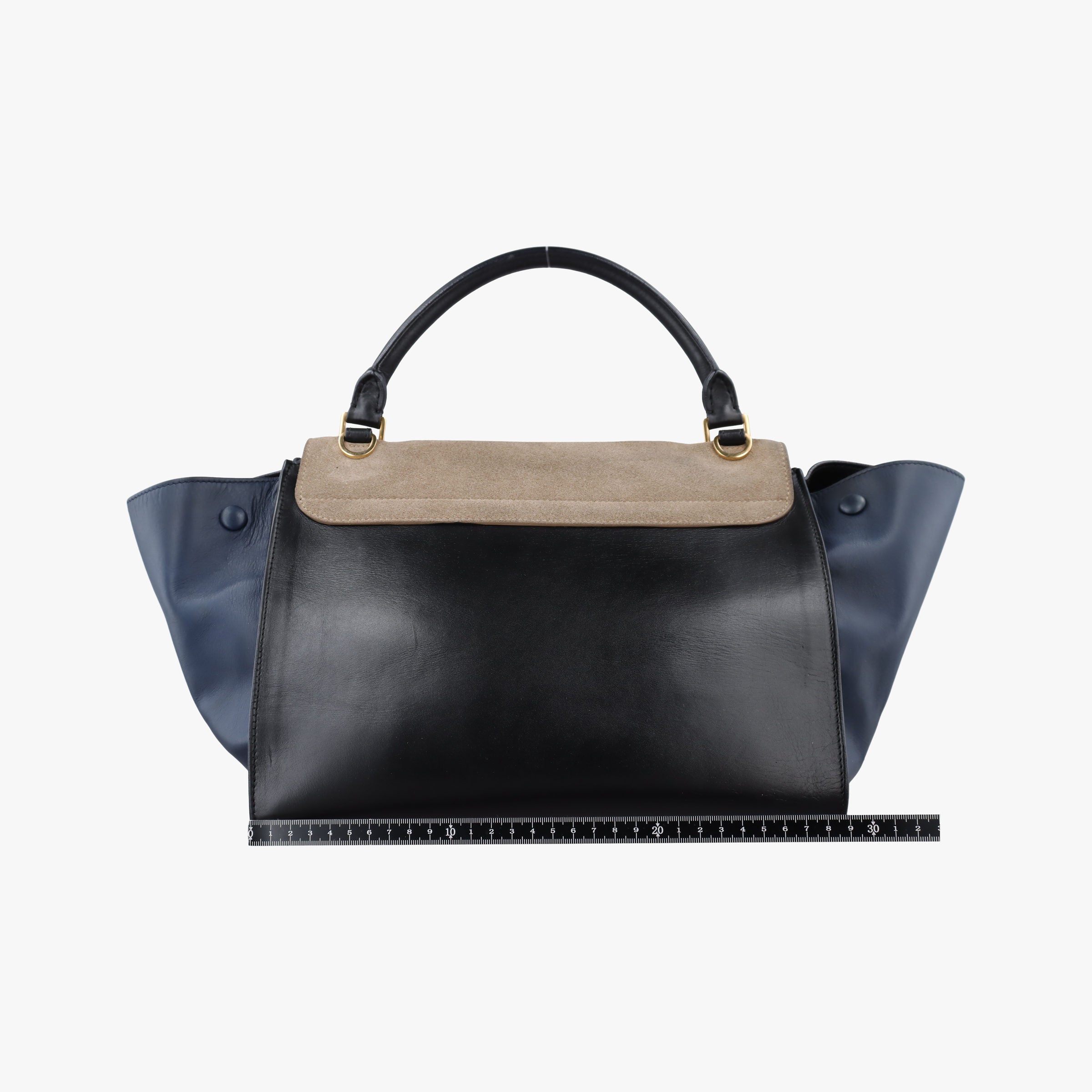 Trapeze Beige×black×blue Suede × leather S-MP-1121トラペーズミディアム ベージュ×ブラック×ブルー スエード×レザー S-MP-1121