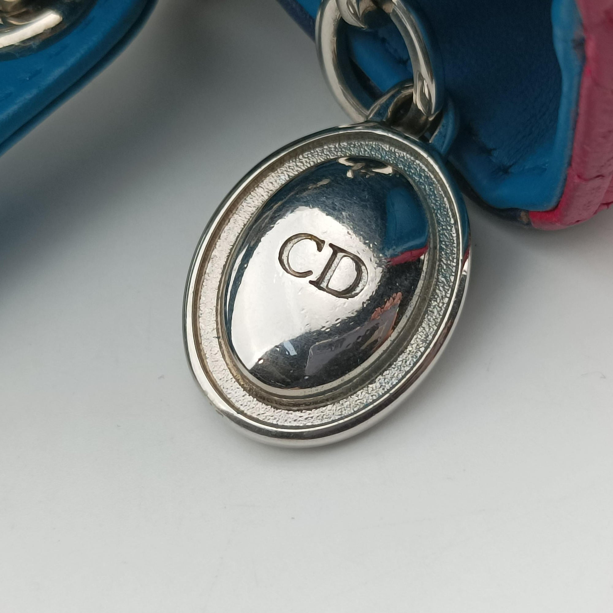Lady Dior Navy×Pink×Light Blue lambskin 11-MA-1101レディディオール ネイビー×ピンク×ライトブルー ラムスキン 11-MA-1101