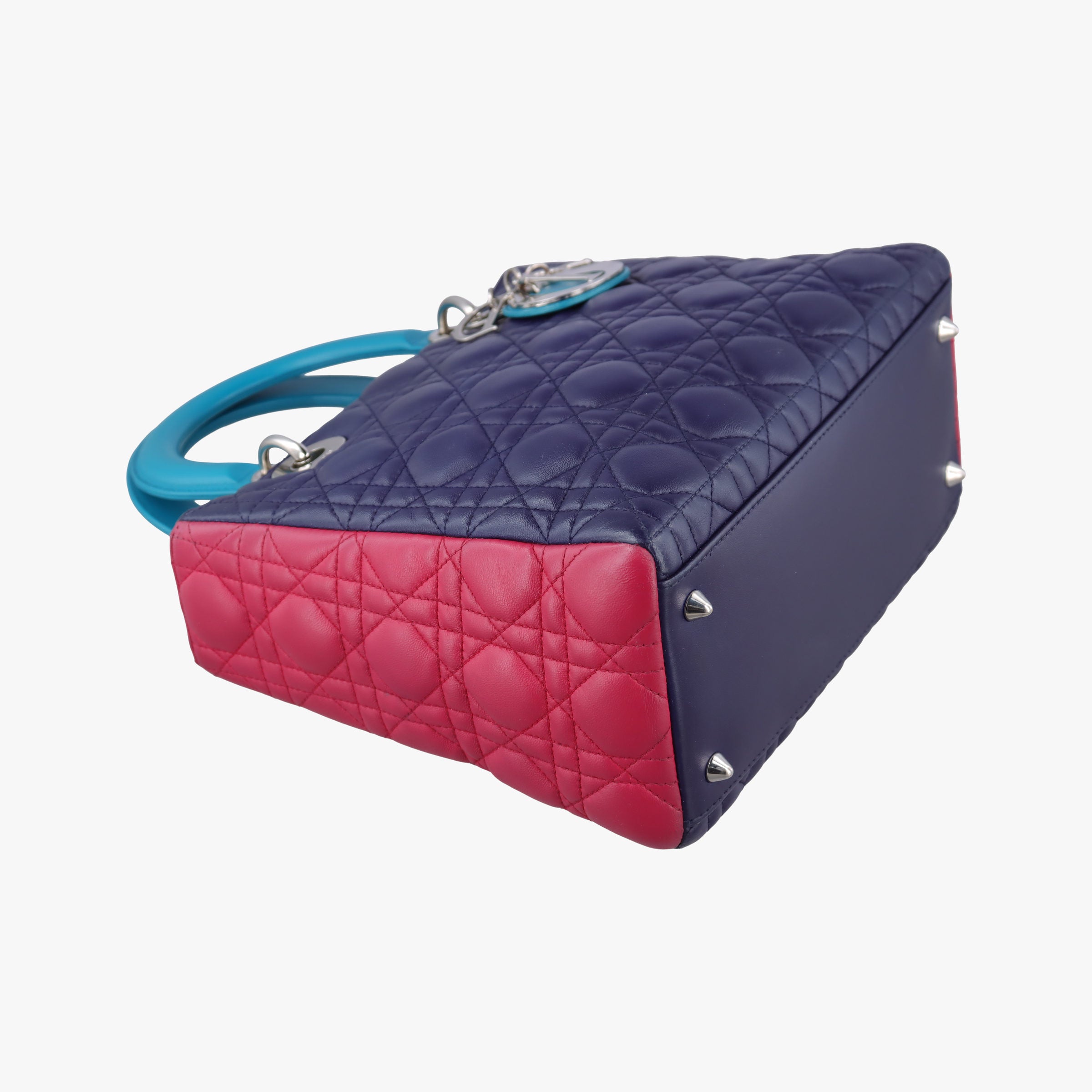 Lady Dior Navy×Pink×Light Blue lambskin 11-MA-1101レディディオール ネイビー×ピンク×ライトブルー ラムスキン 11-MA-1101