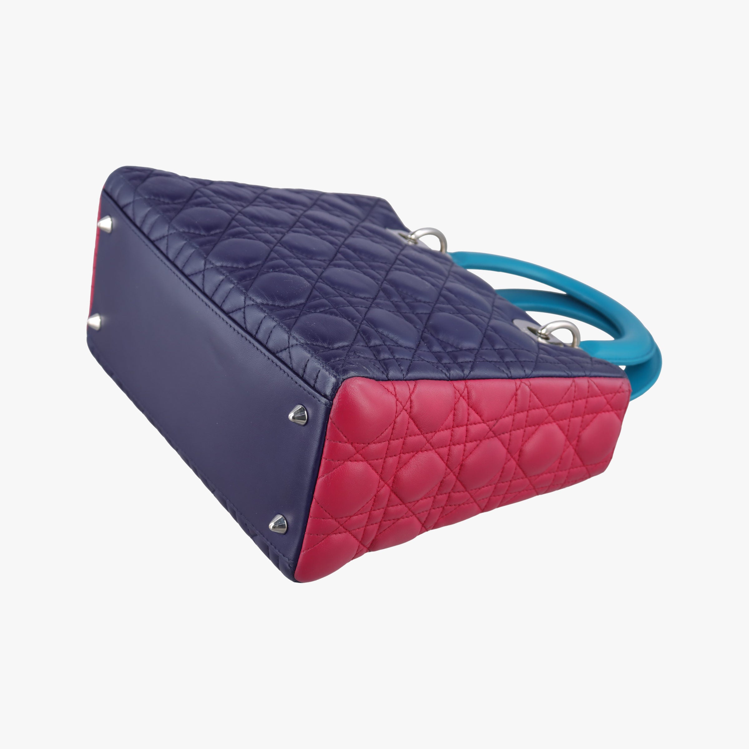 Lady Dior Navy×Pink×Light Blue lambskin 11-MA-1101レディディオール ネイビー×ピンク×ライトブルー ラムスキン 11-MA-1101