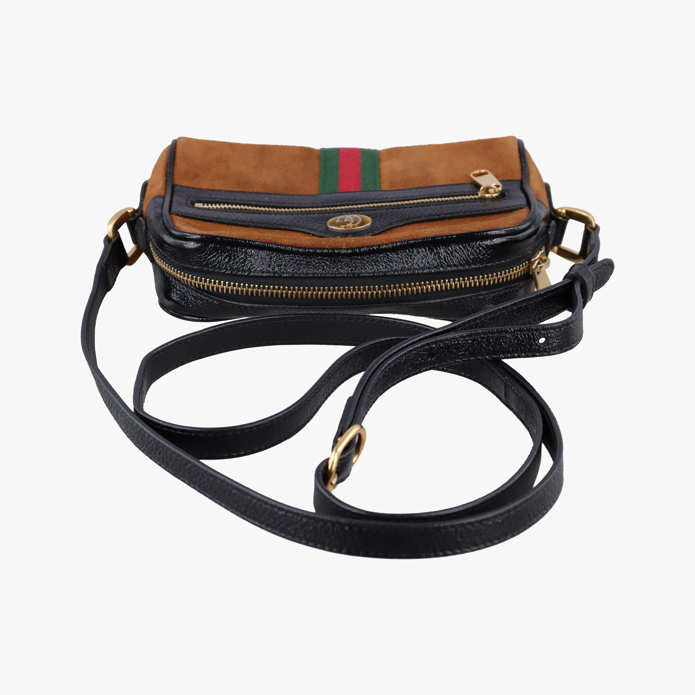 OPHIDIA Brown×black×multi Suede×leather 517350 オフィディア ブラウン×ブラック×マルチ スエード×レザー 517350
