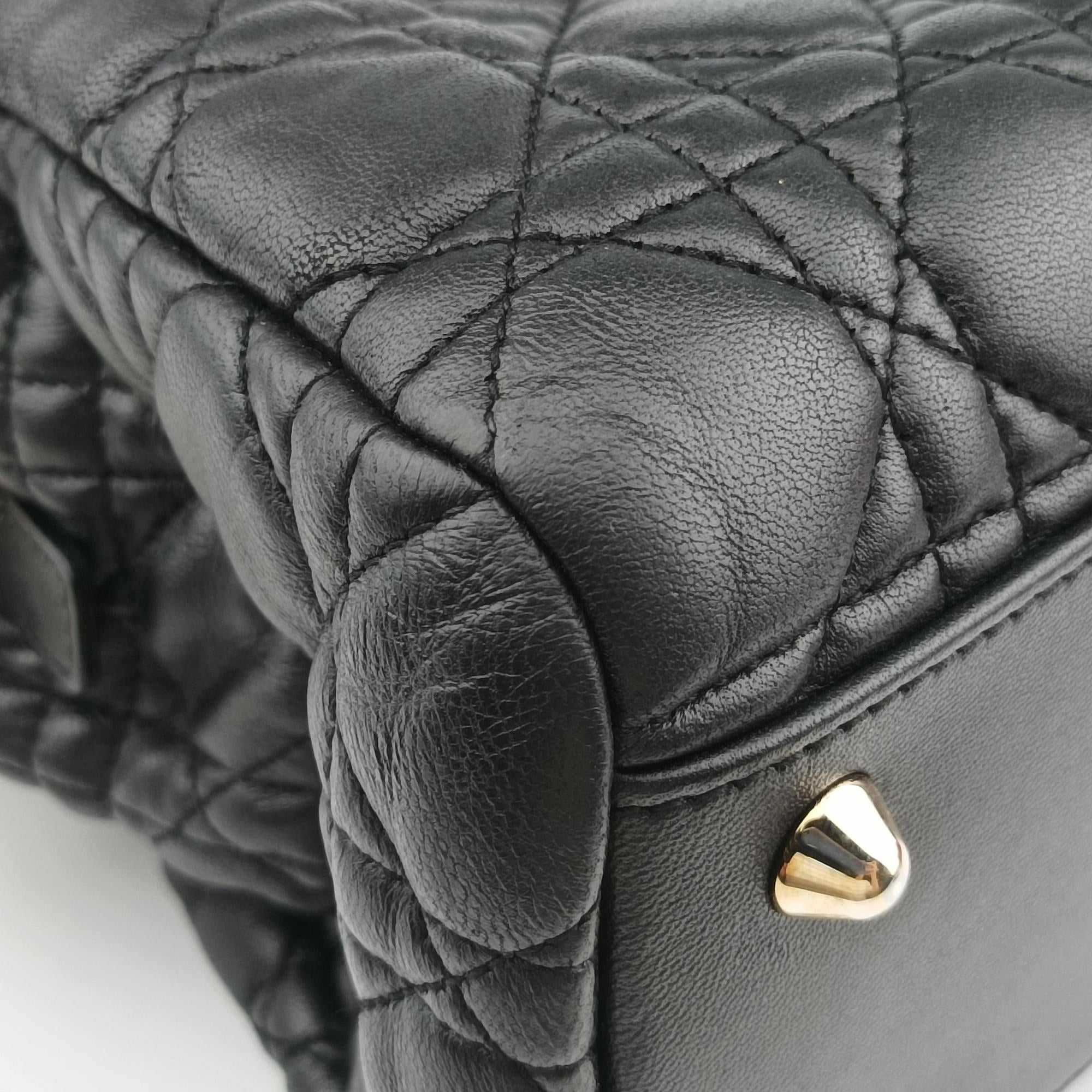 Cannage Dior Soft Shopping Black lambskin 17-BO-0154ディオールソフト ブラック ラムスキン 17-BO-0154