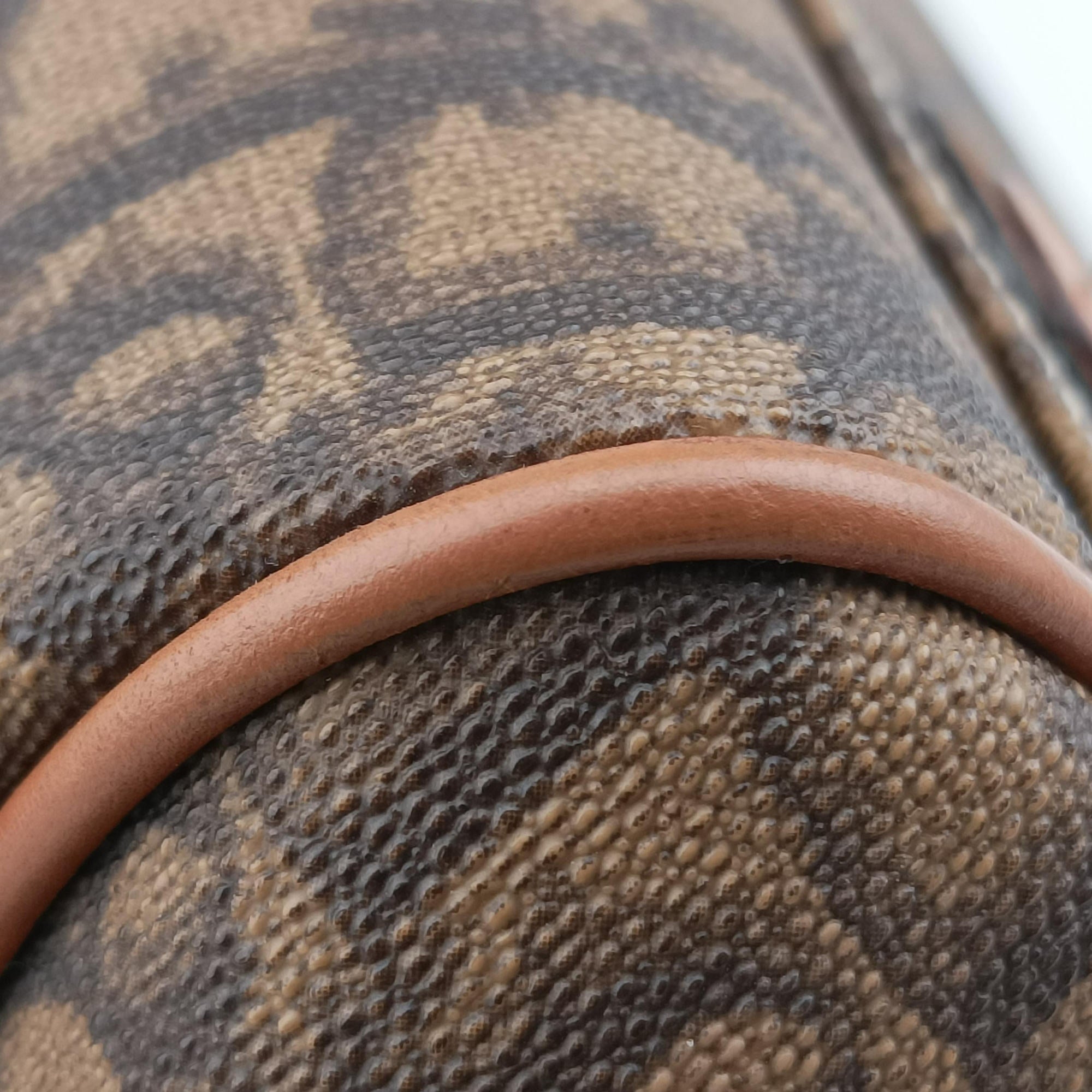 Trotter Romantique Bow Brown×Multicolour PVC coated canvas×Leather 14-BO-1006ロマンティックトロッター ボウ ブラウン×マルチカラー PVCコーティングキャンバス×レザー 14-BO-1006