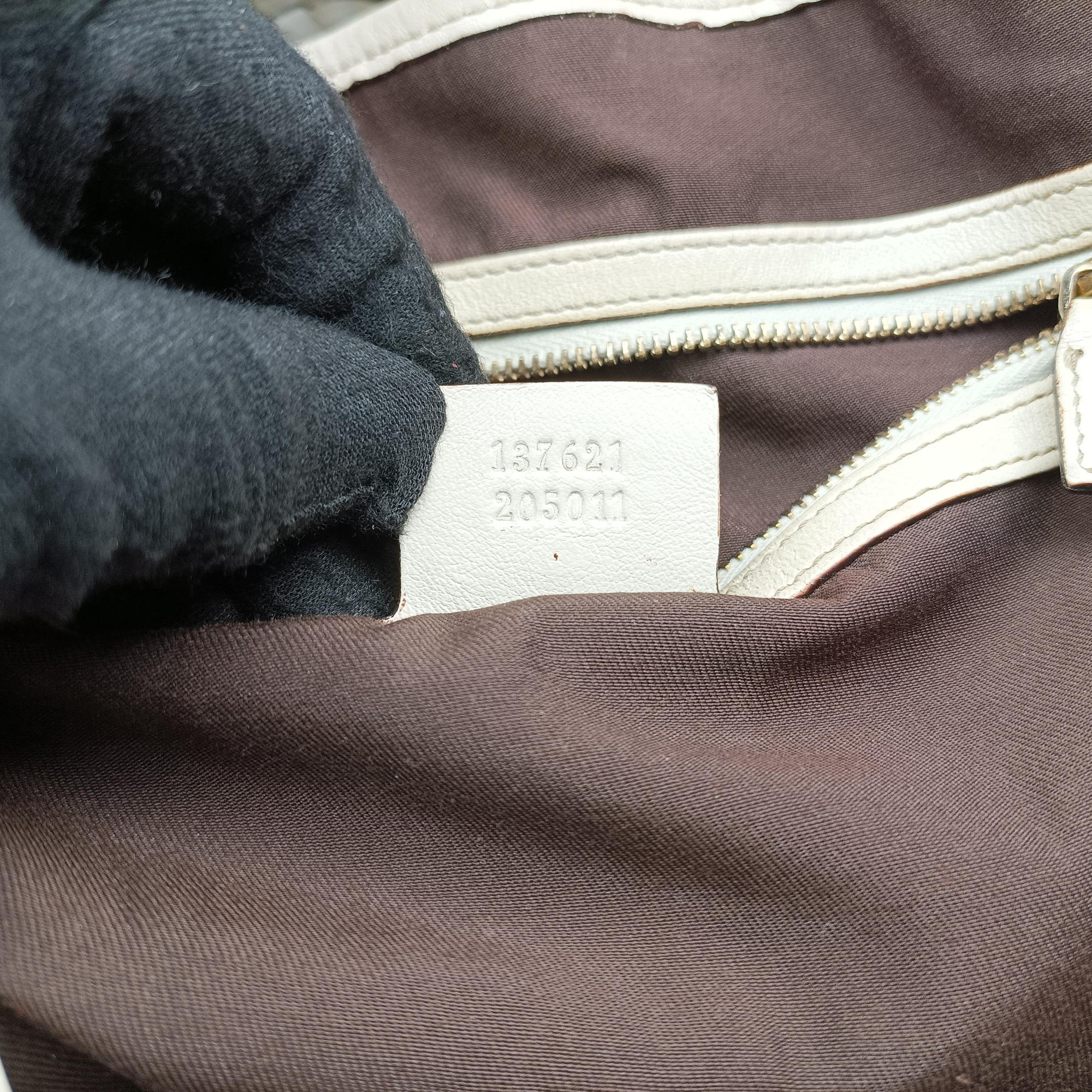 Pelham Hobo Brown×White canvas×leather 137621 ペルハム ホーボー ブラウン×ホワイト キャンバス×レザー 137621