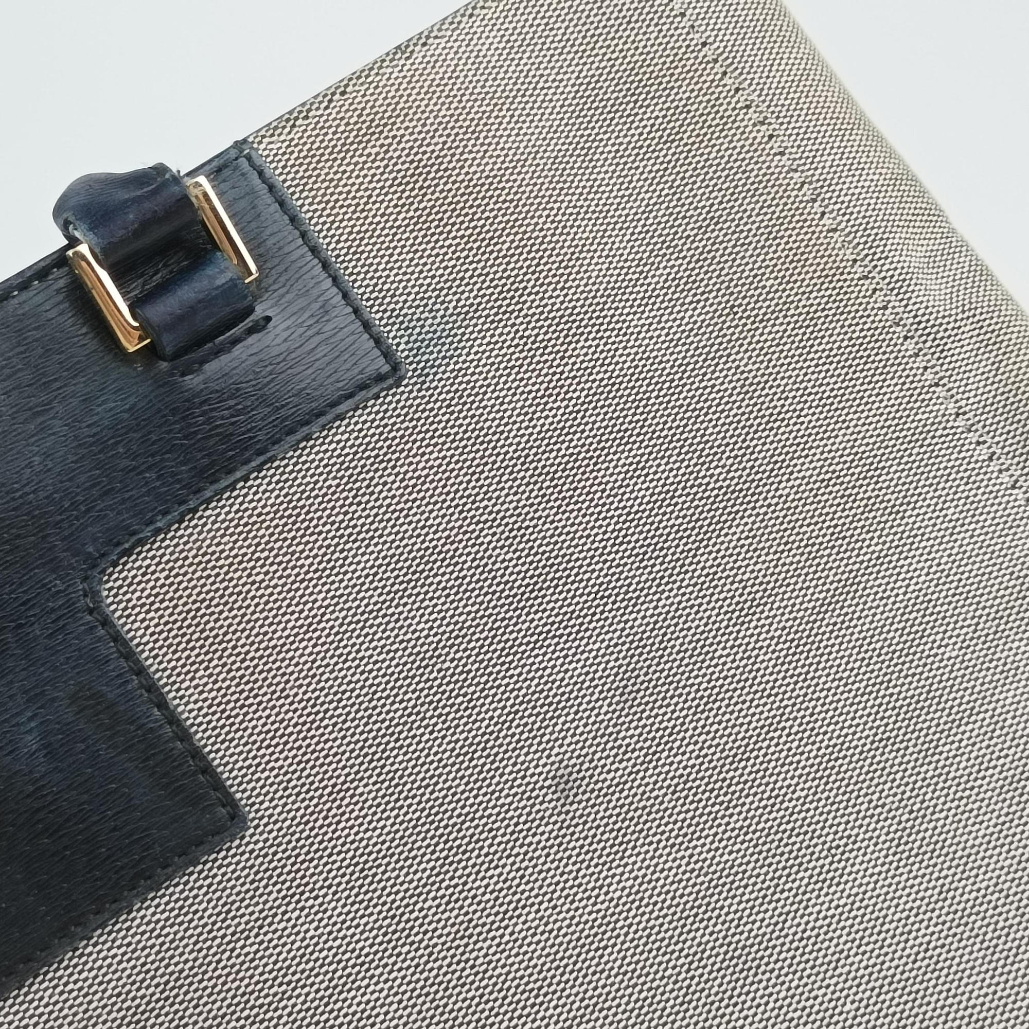 G logo tote Gray×Navy Leather×Canvas 002.11 Gロゴ トート グレー×ネービー レザー×キャンバス 002.11