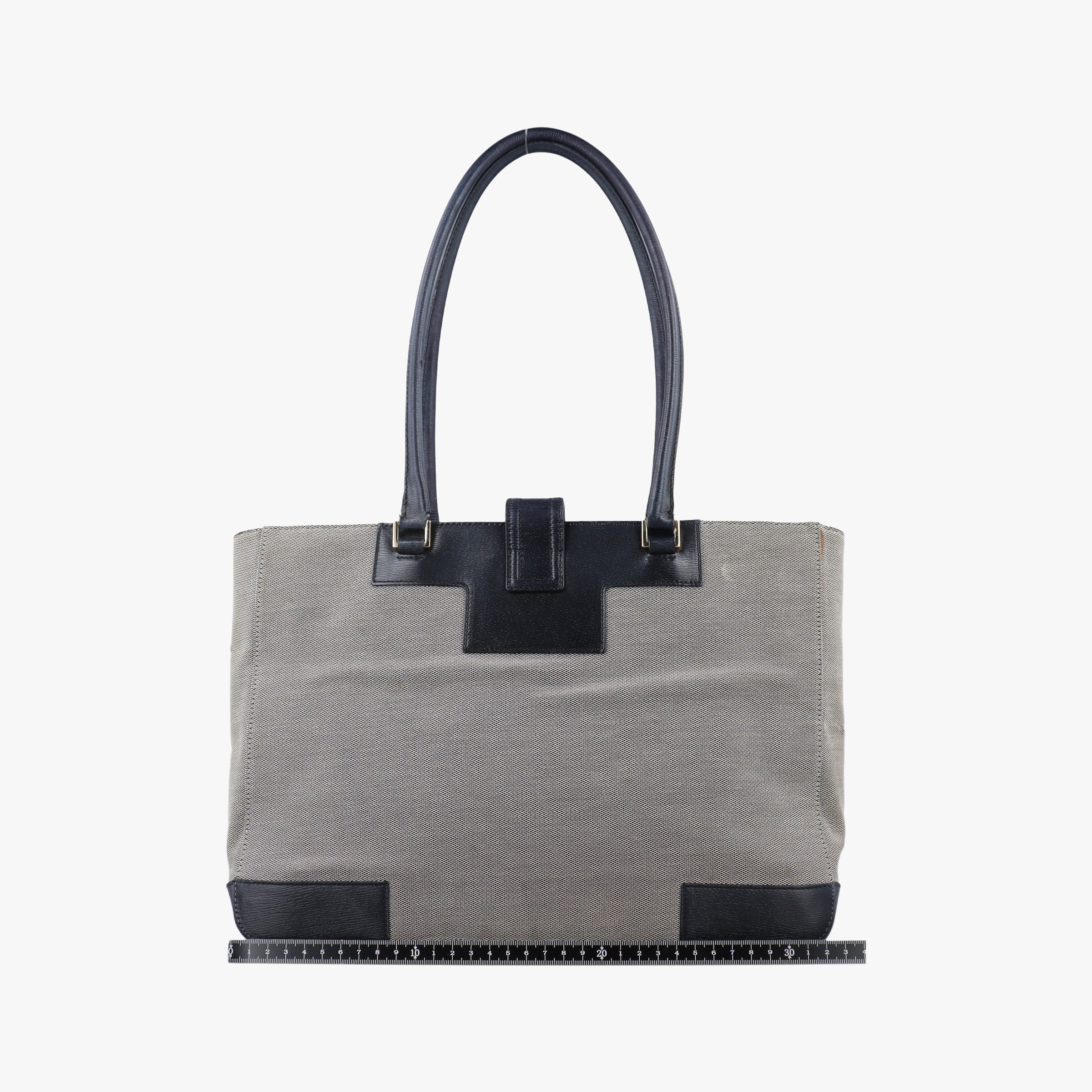G logo tote Gray×Navy Leather×Canvas 002.11 Gロゴ トート グレー×ネービー レザー×キャンバス 002.11